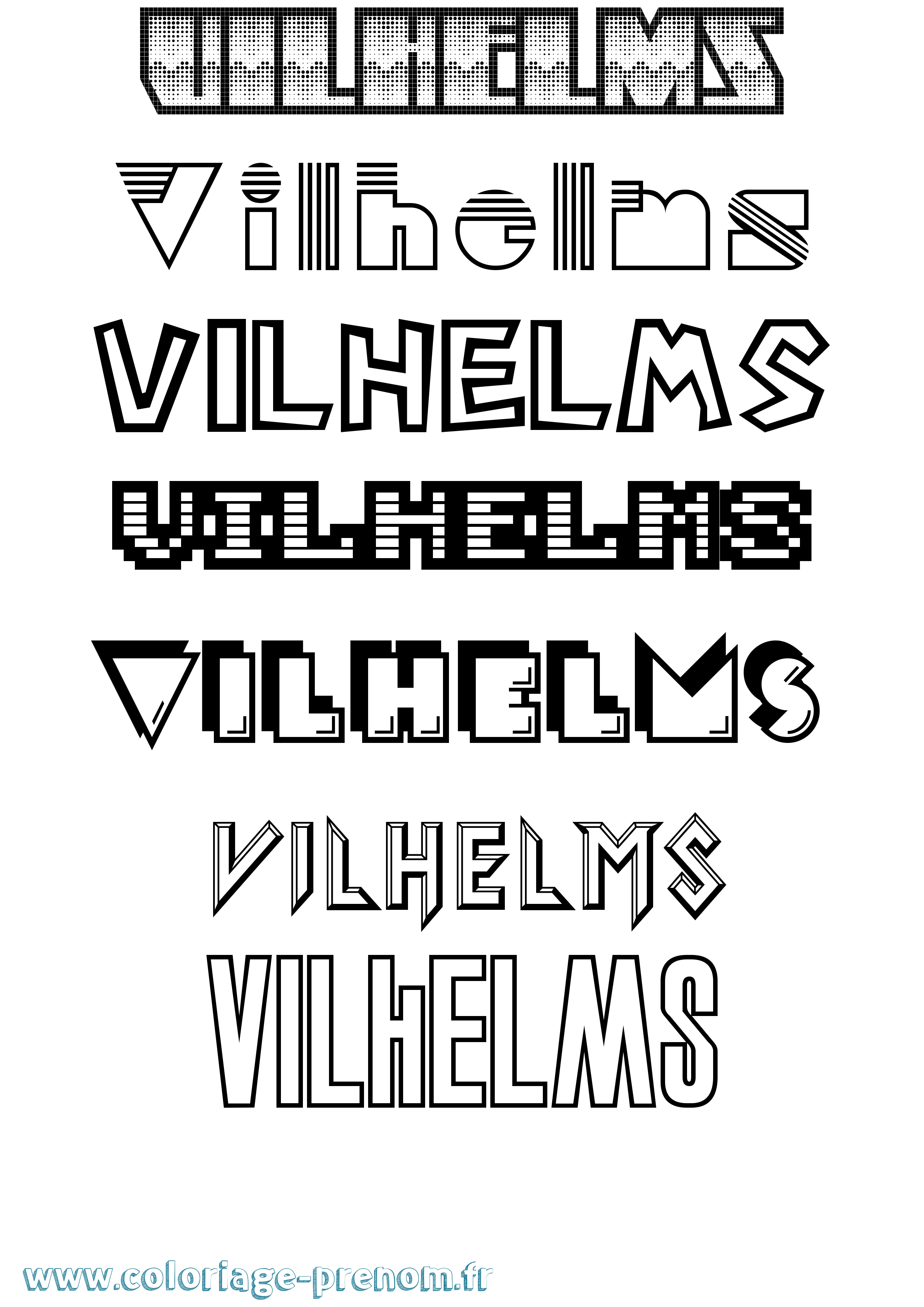 Coloriage Vilhelms Jeux Vidéos Coloriage prénom Vilhelms Jeux Vidéos
