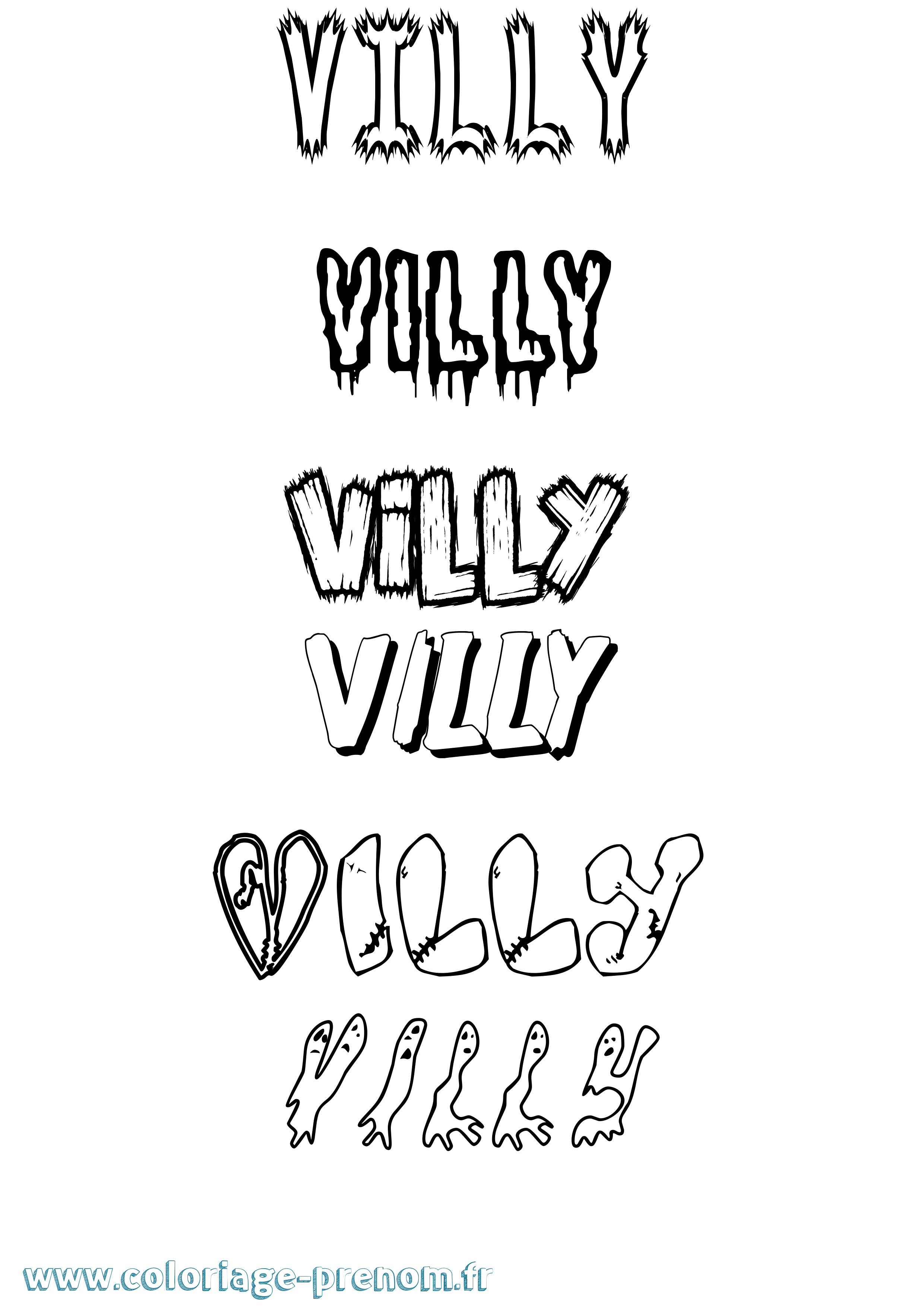 Coloriage Villy Frisson Coloriage prénom Villy Frisson