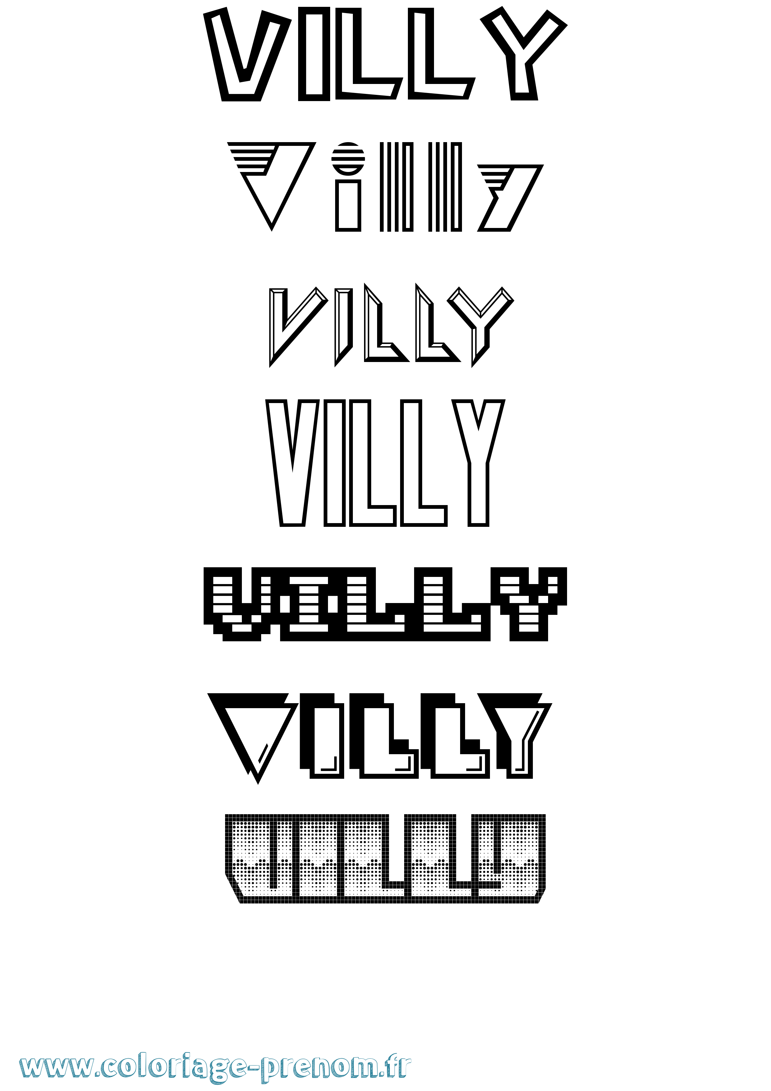 Coloriage Villy Jeux Vidéos Coloriage prénom Villy Jeux Vidéos