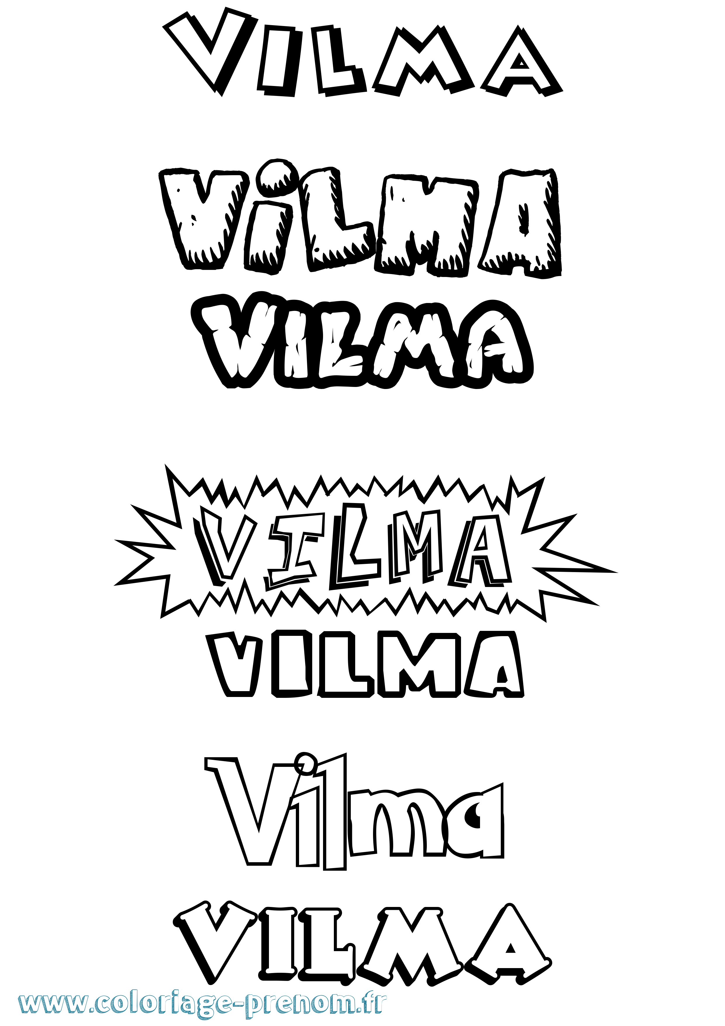 Coloriage Vilma Dessin Animé Coloriage prénom Vilma Dessin Animé