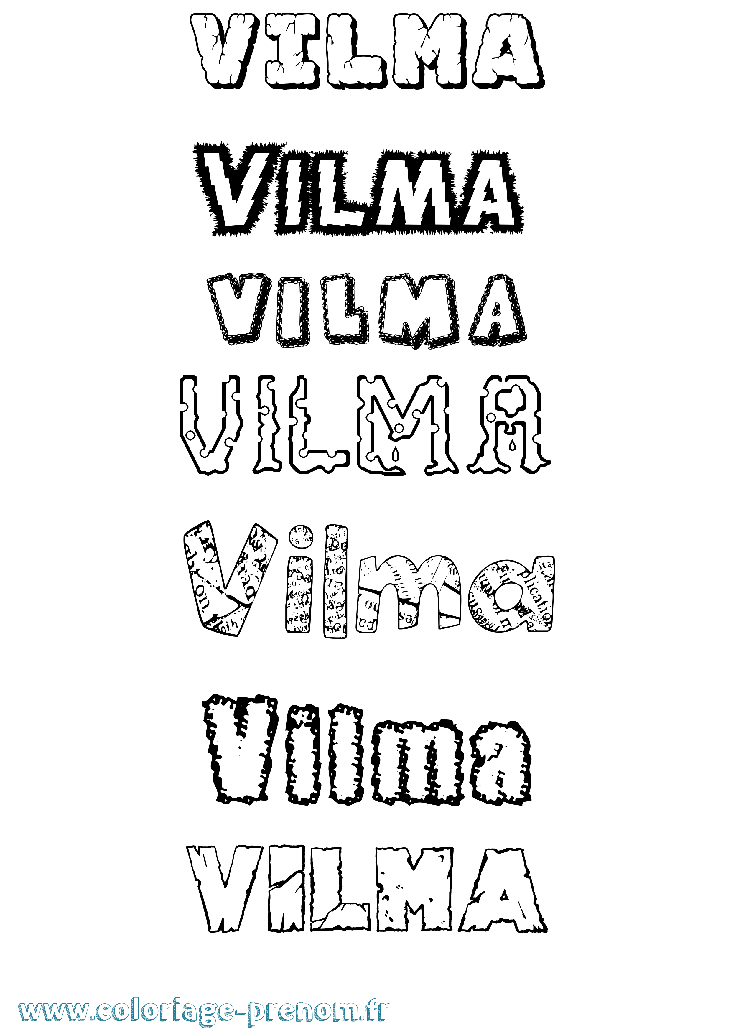 Coloriage Vilma Destructuré Coloriage prénom Vilma Destructuré