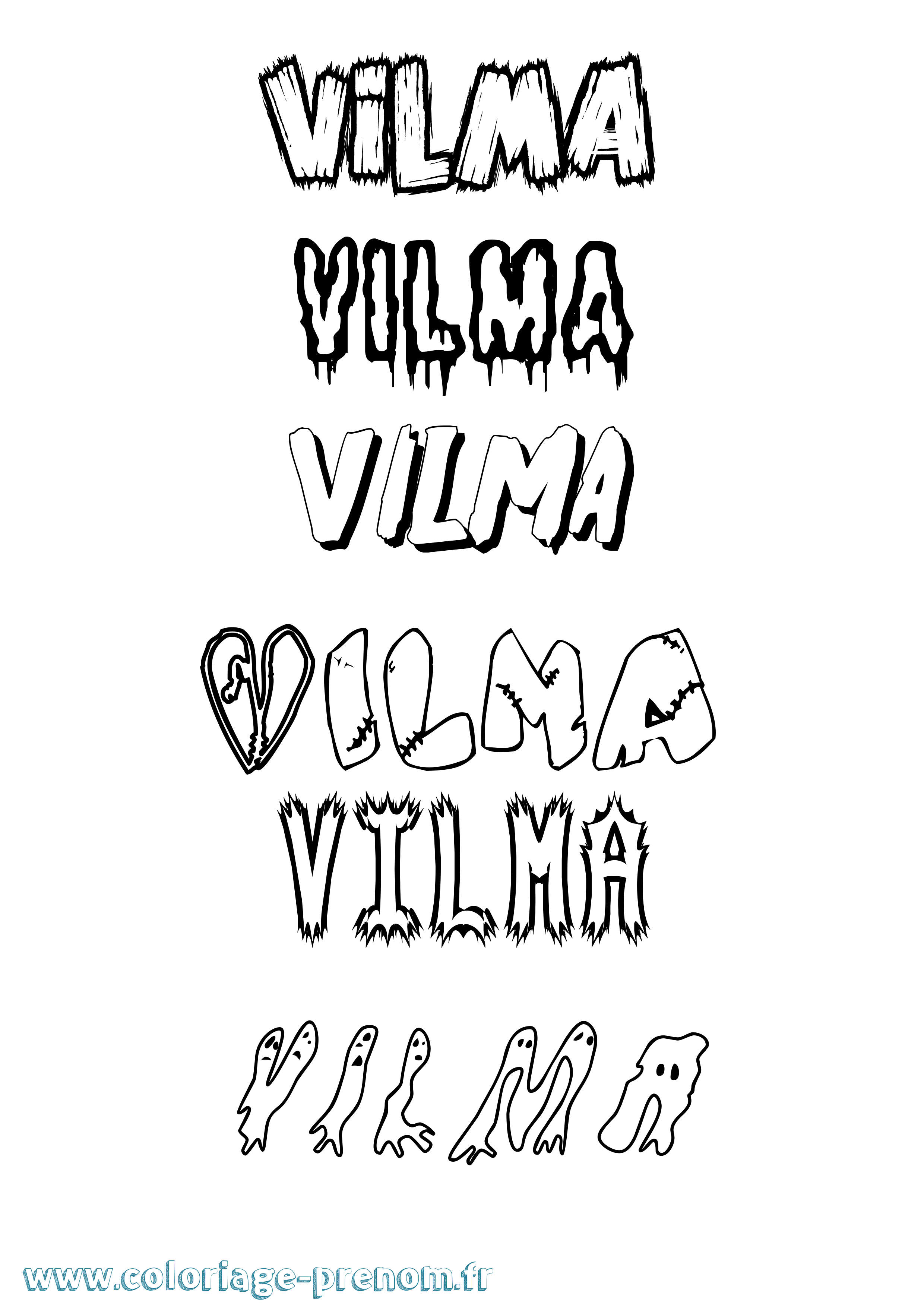 Coloriage Vilma Frisson Coloriage prénom Vilma Frisson