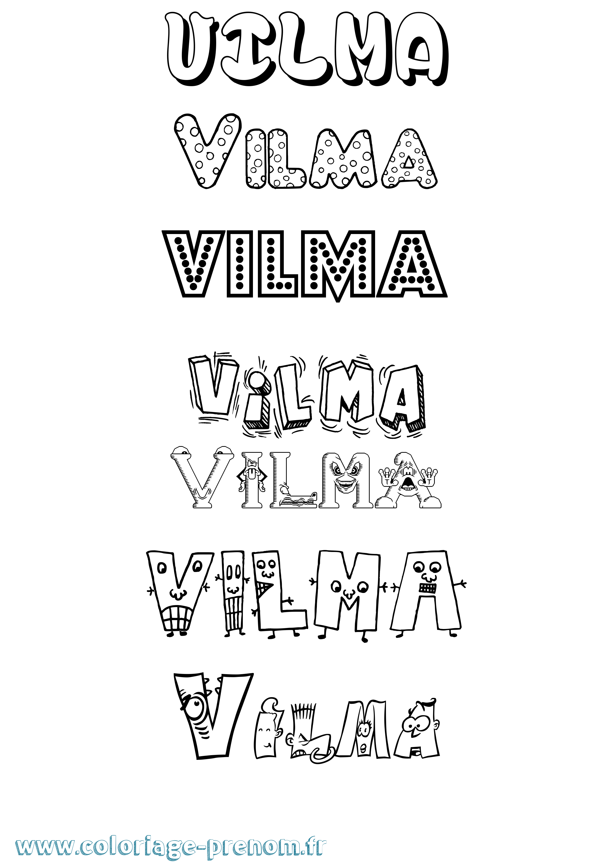 Coloriage Vilma Fun Coloriage prénom Vilma Fun