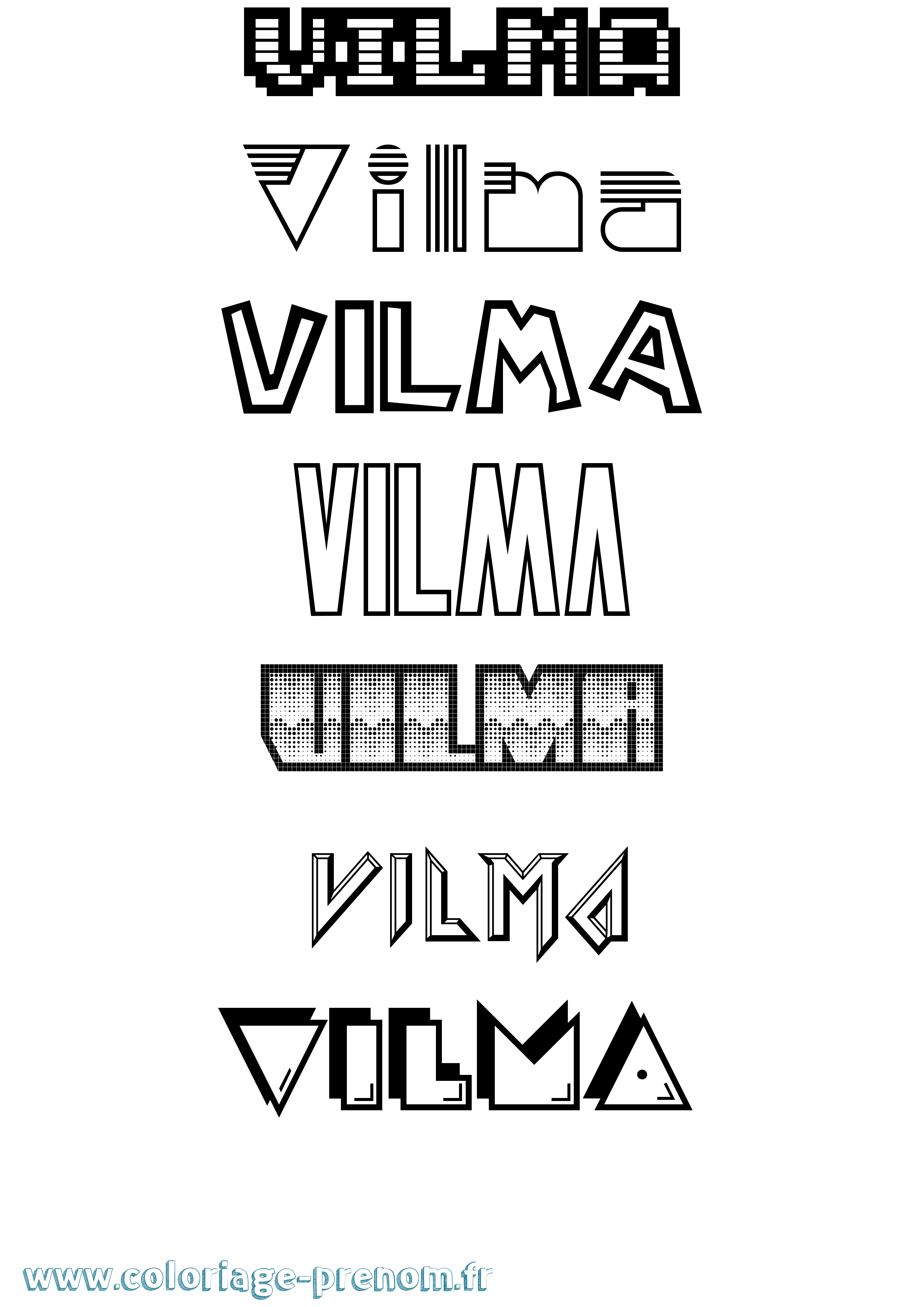 Coloriage Vilma Jeux Vidéos Coloriage prénom Vilma Jeux Vidéos