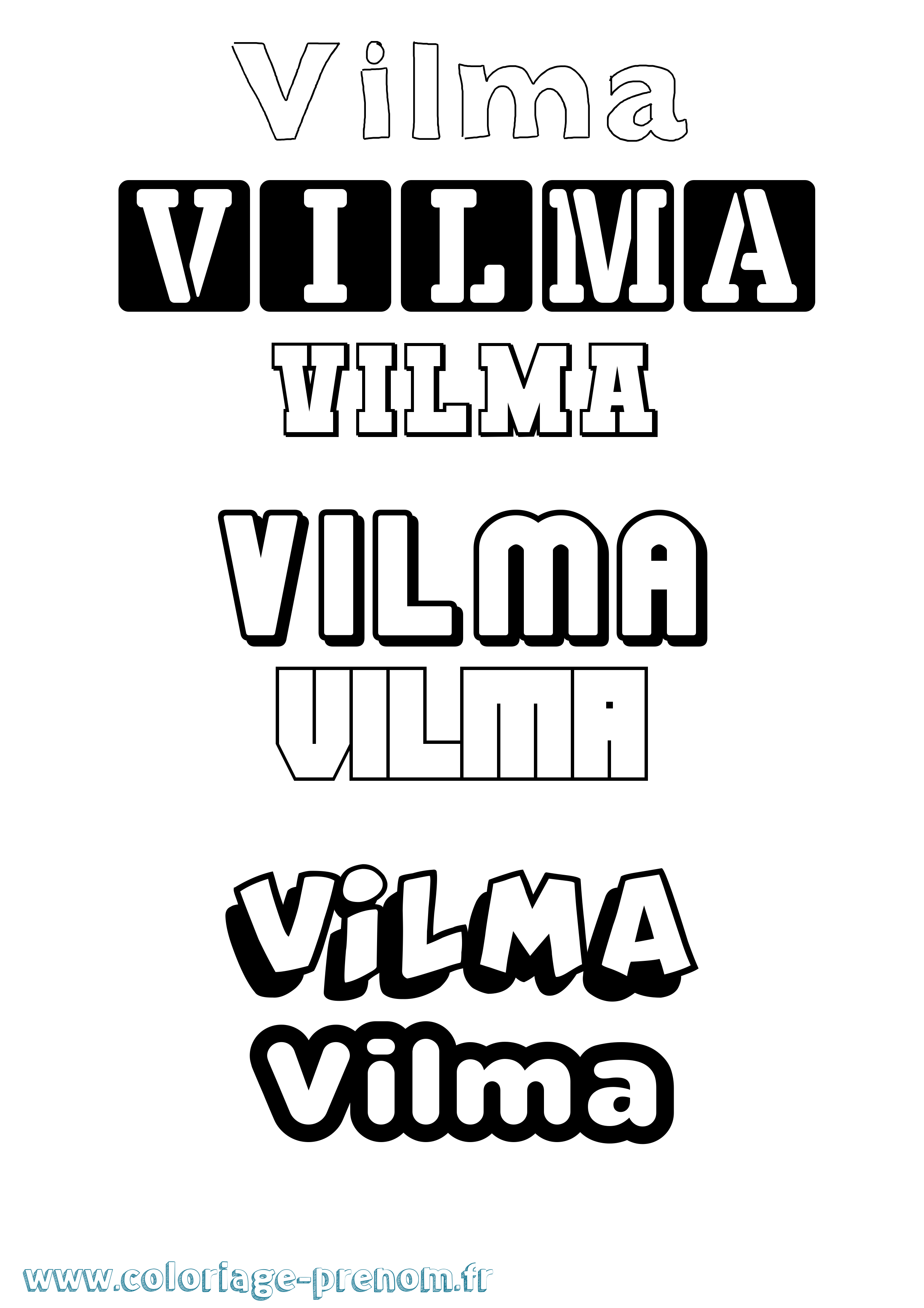 Coloriage Vilma Simple Coloriage prénom Vilma Simple