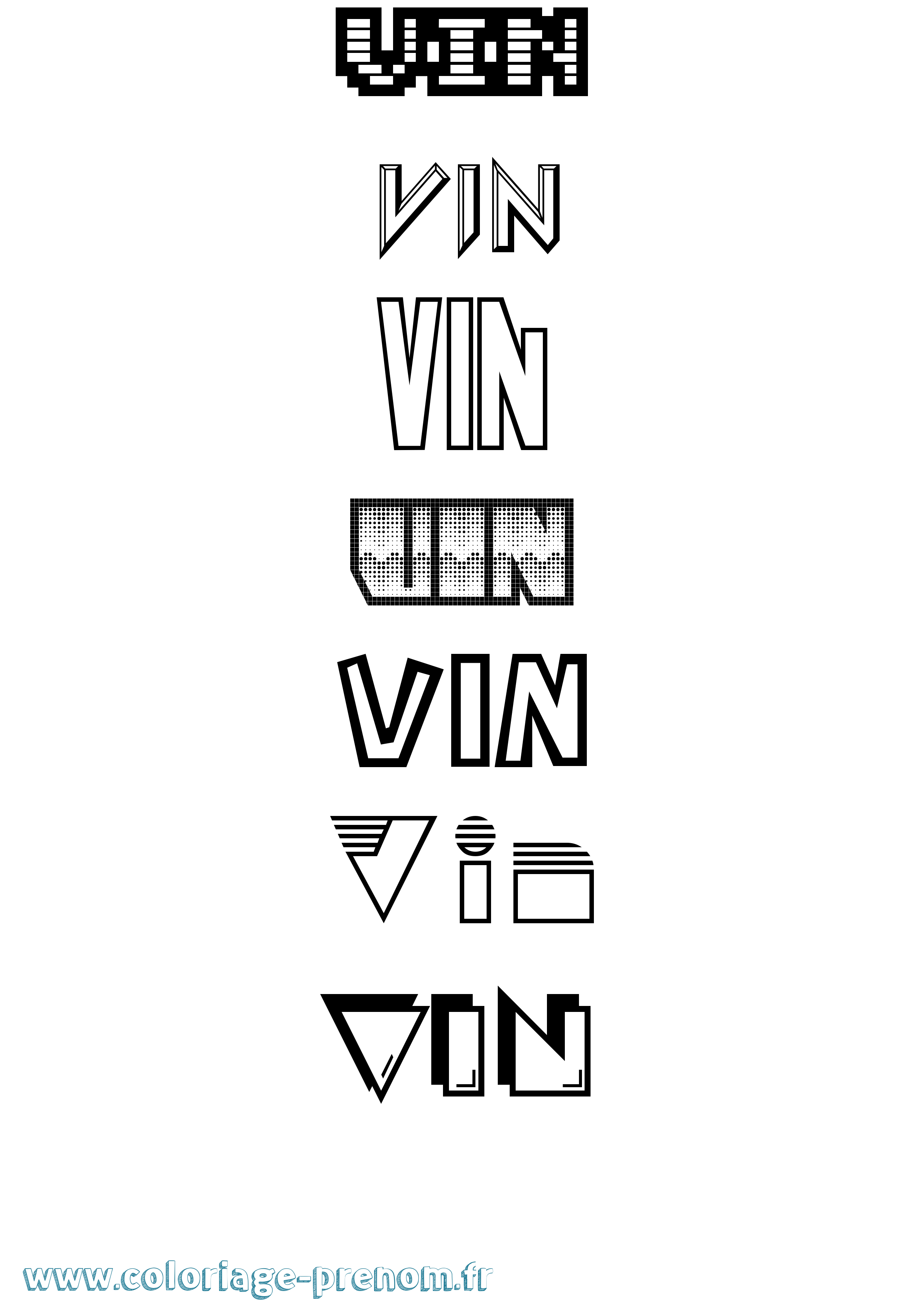 Coloriage Vin Jeux Vidéos Coloriage prénom Vin Jeux Vidéos
