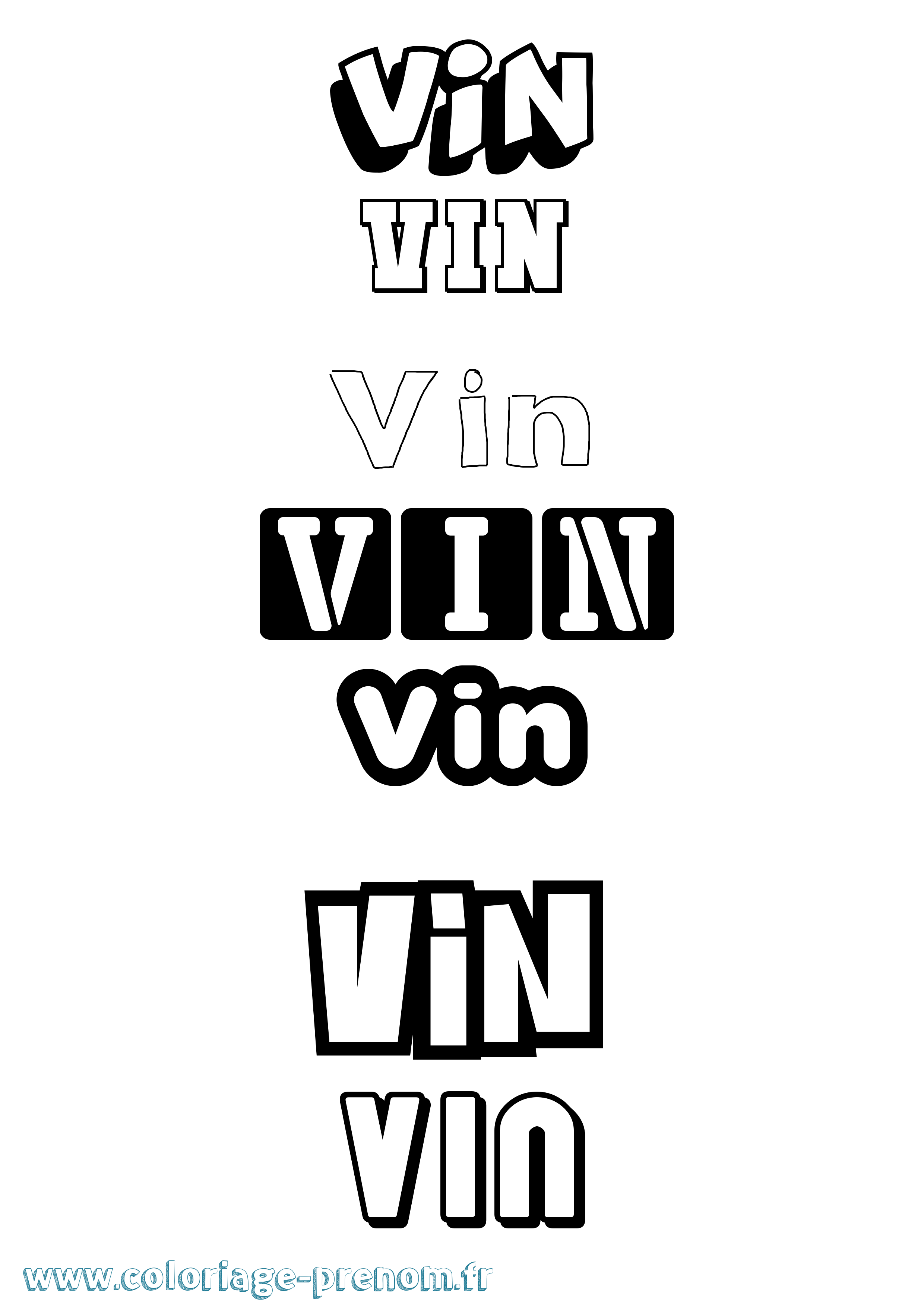 Coloriage Vin Simple Coloriage prénom Vin Simple