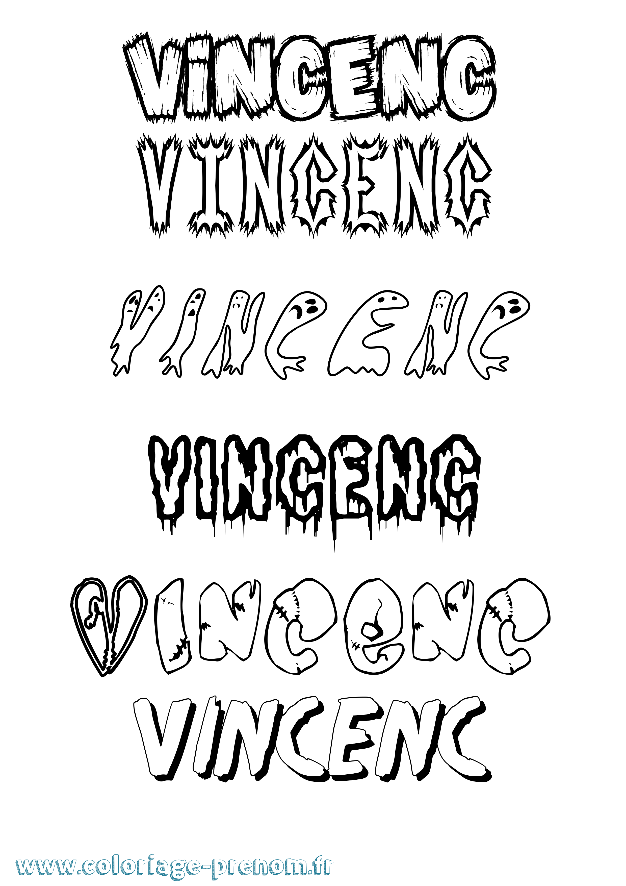 Coloriage Vincenc Frisson Coloriage prénom Vincenc Frisson