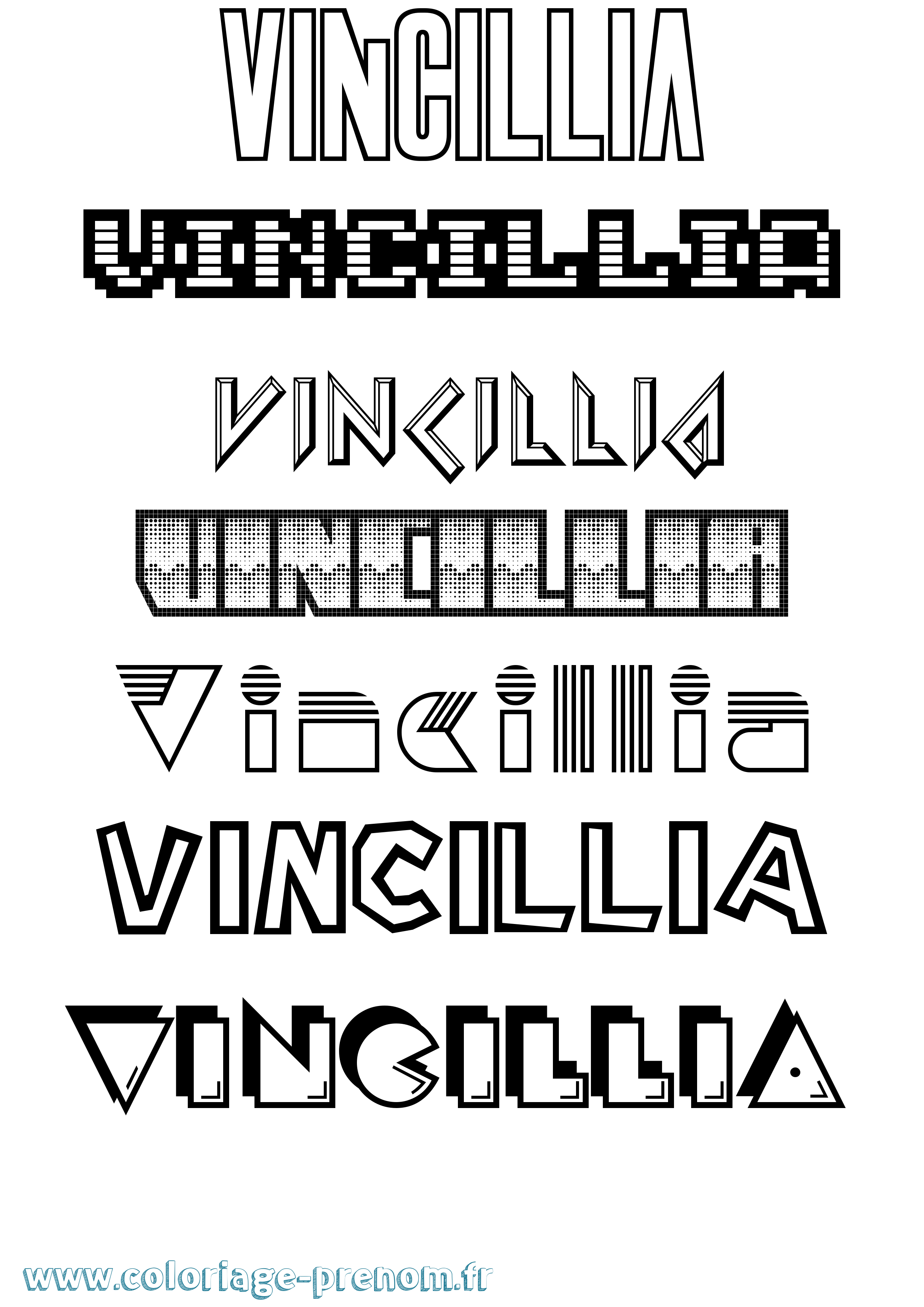 Coloriage Vincillia Jeux Vidéos Coloriage prénom Vincillia Jeux Vidéos