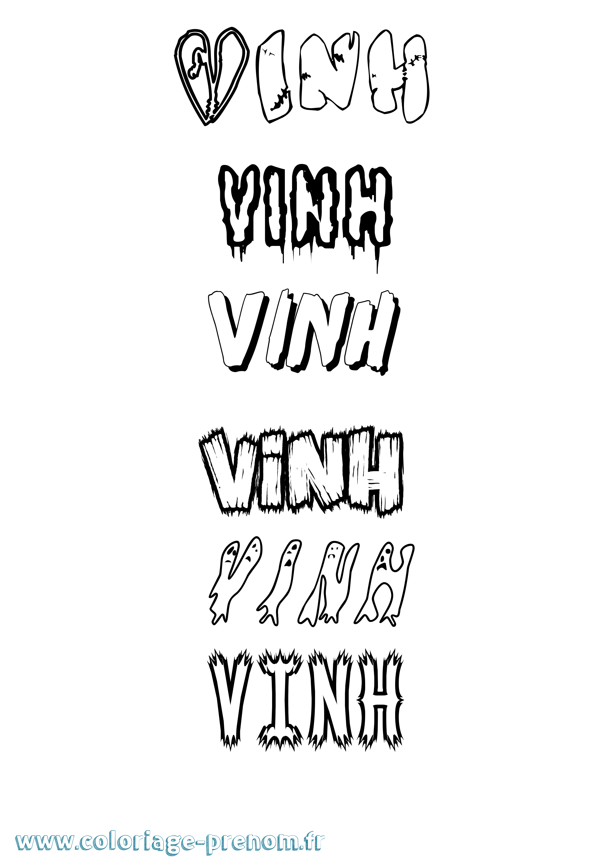 Coloriage Vinh Frisson Coloriage prénom Vinh Frisson