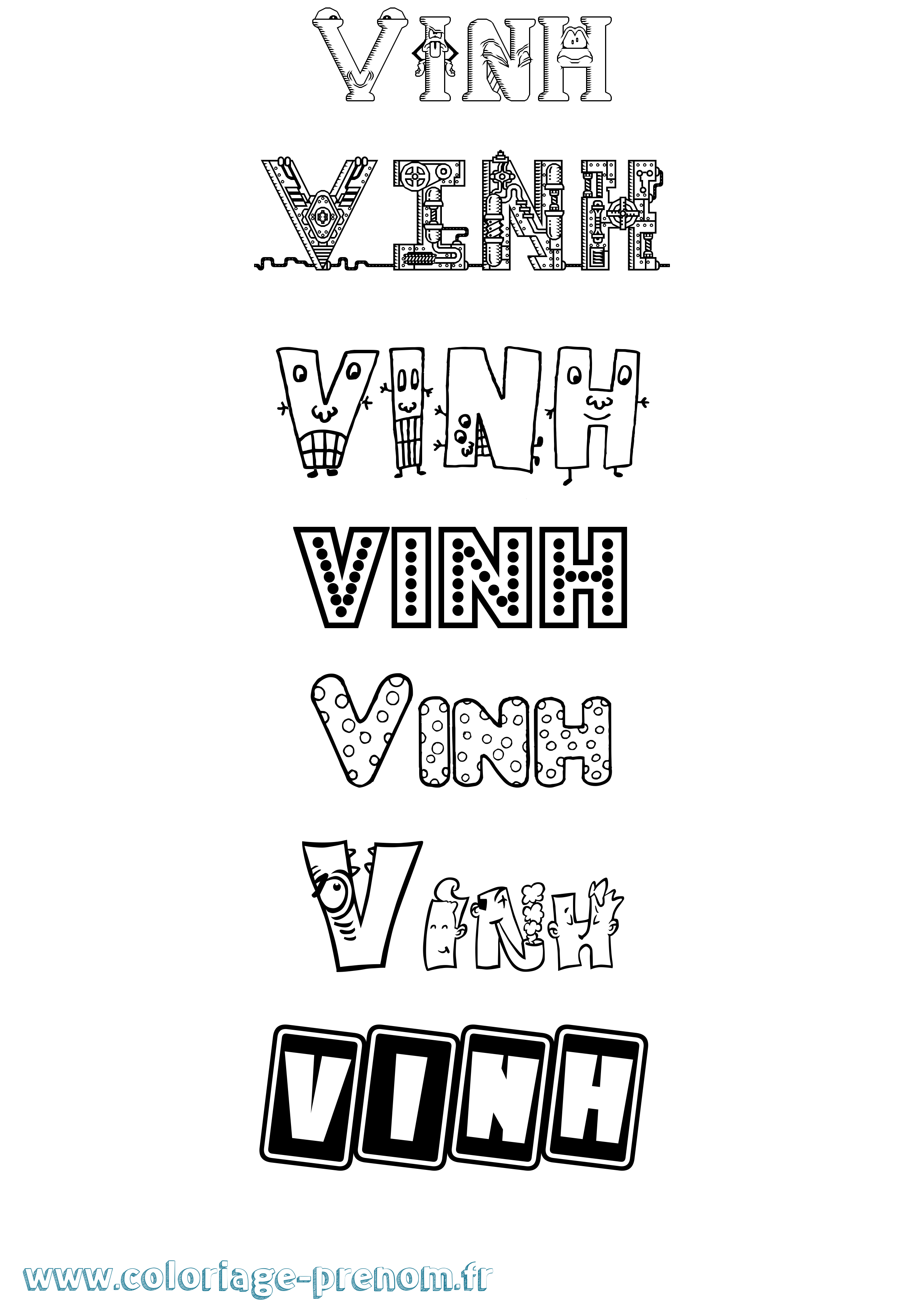 Coloriage Vinh Fun Coloriage prénom Vinh Fun