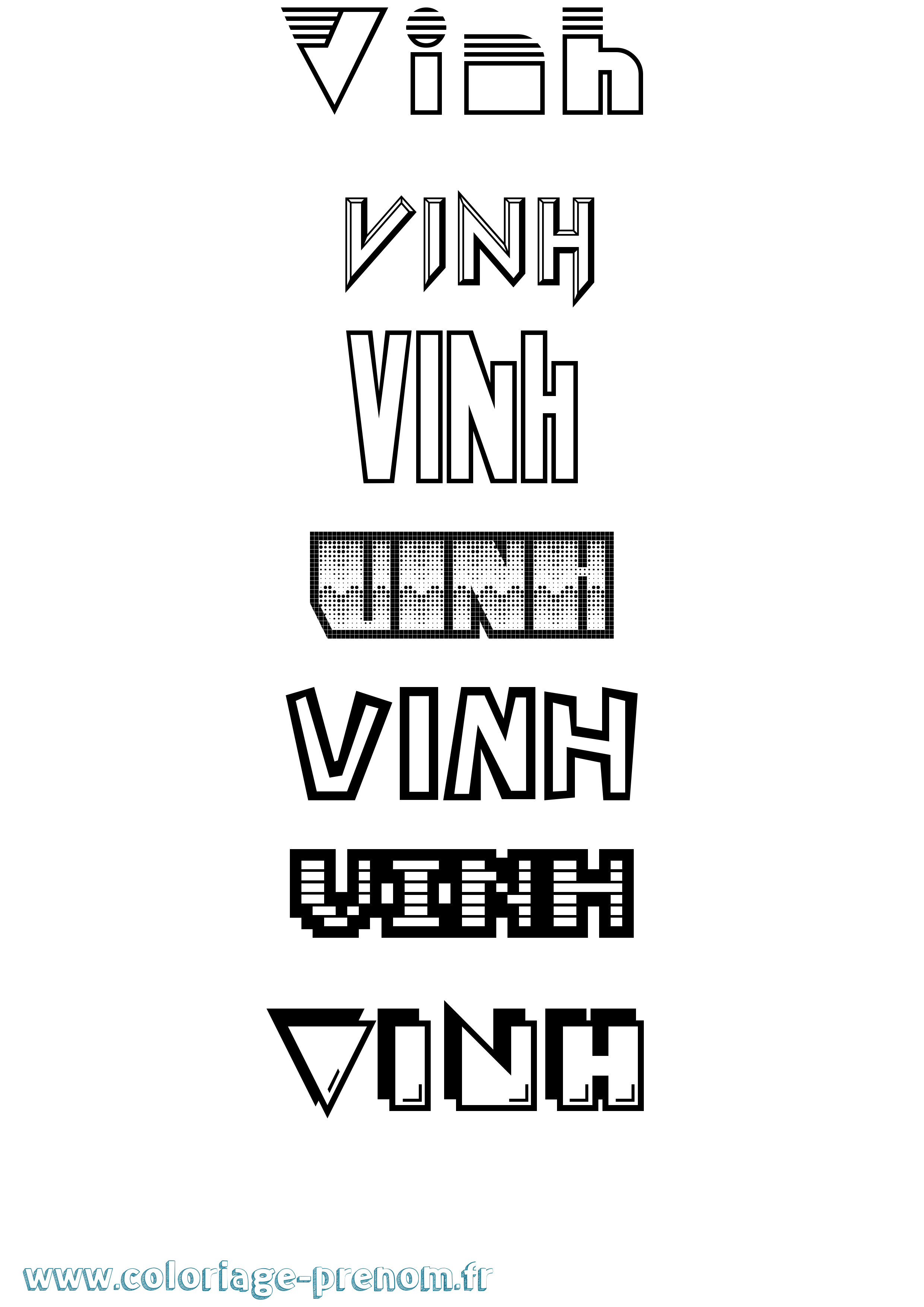Coloriage Vinh Jeux Vidéos Coloriage prénom Vinh Jeux Vidéos