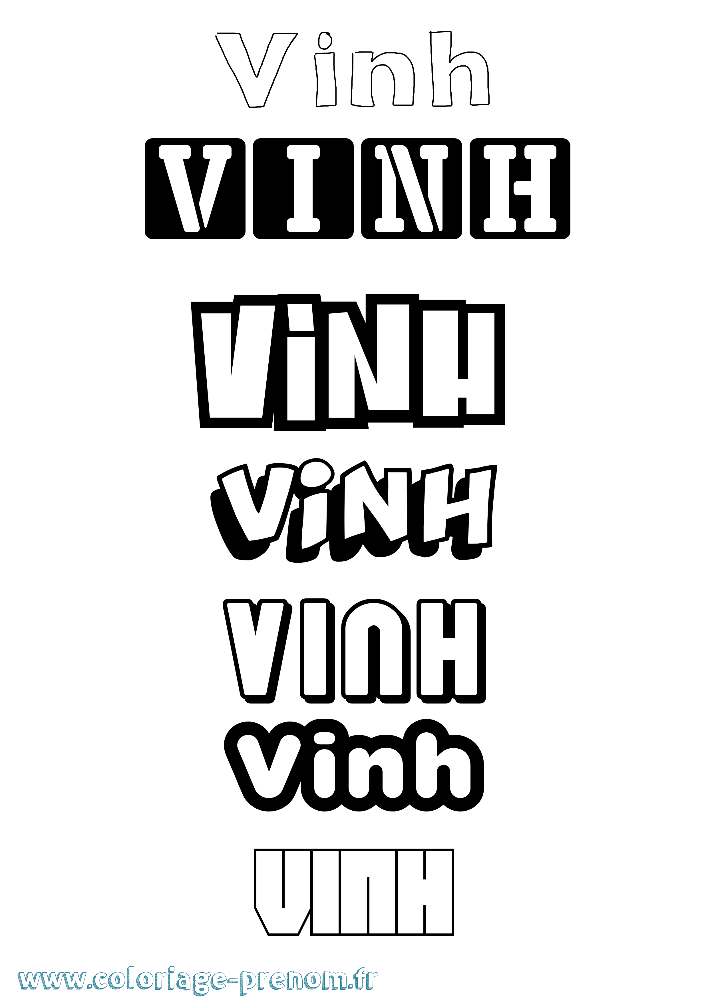 Coloriage Vinh Simple Coloriage prénom Vinh Simple