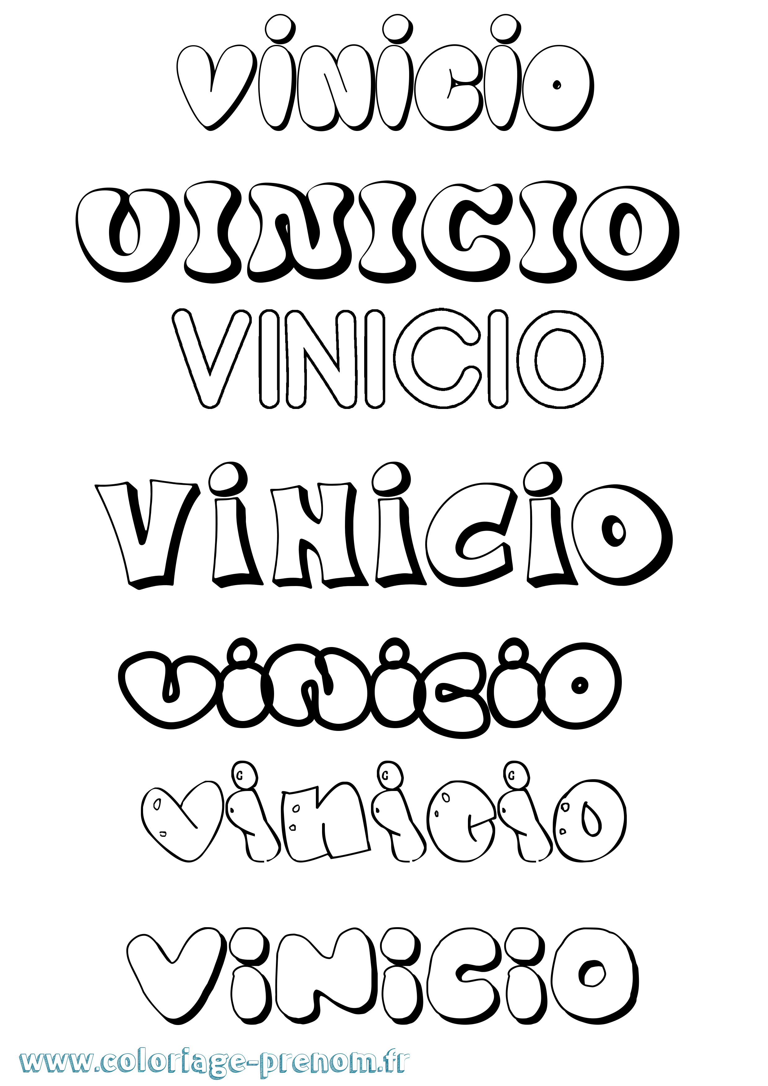 Coloriage Vinicio Bubble Coloriage prénom Vinicio Bubble
