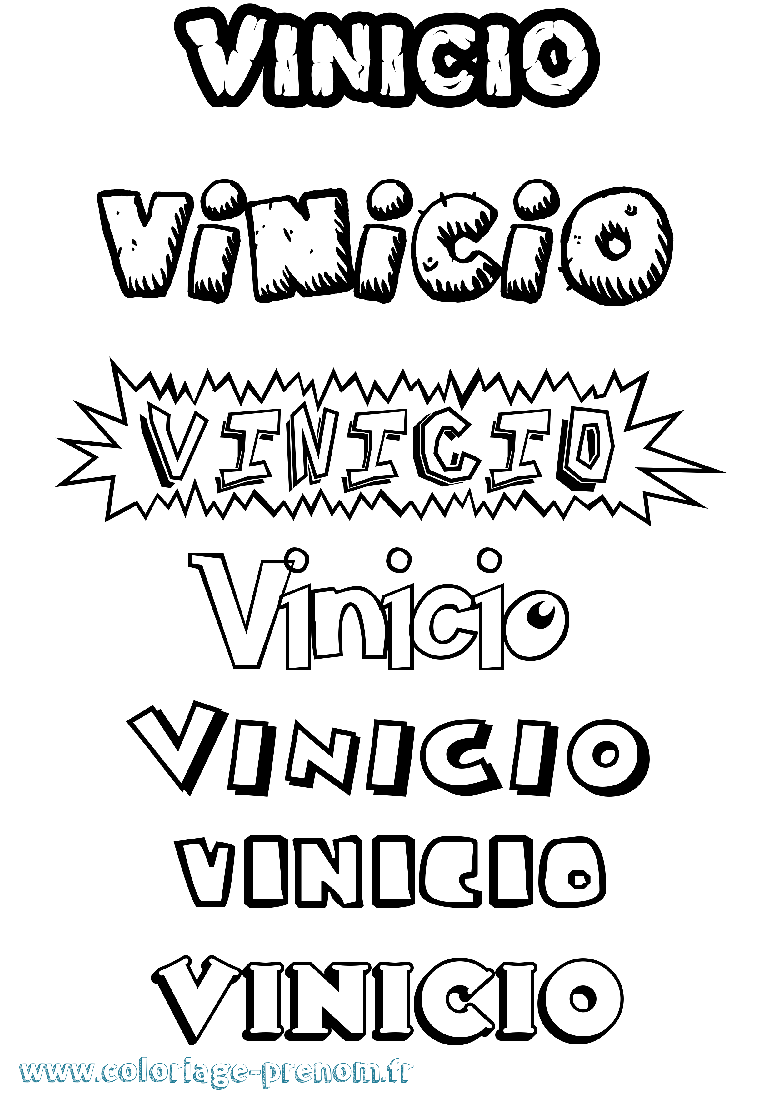 Coloriage Vinicio Dessin Animé Coloriage prénom Vinicio Dessin Animé