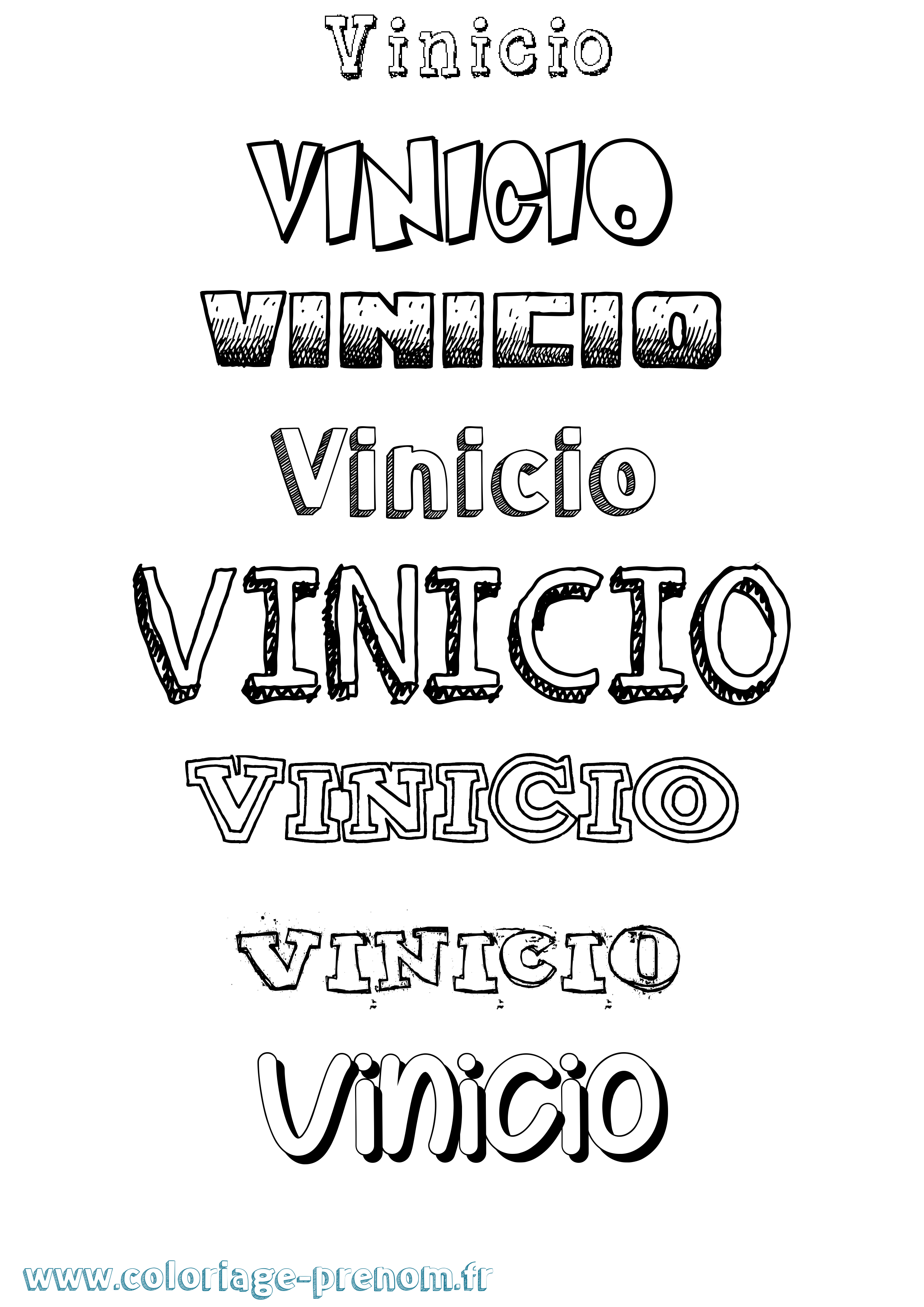 Coloriage Vinicio Dessiné Coloriage prénom Vinicio Dessiné