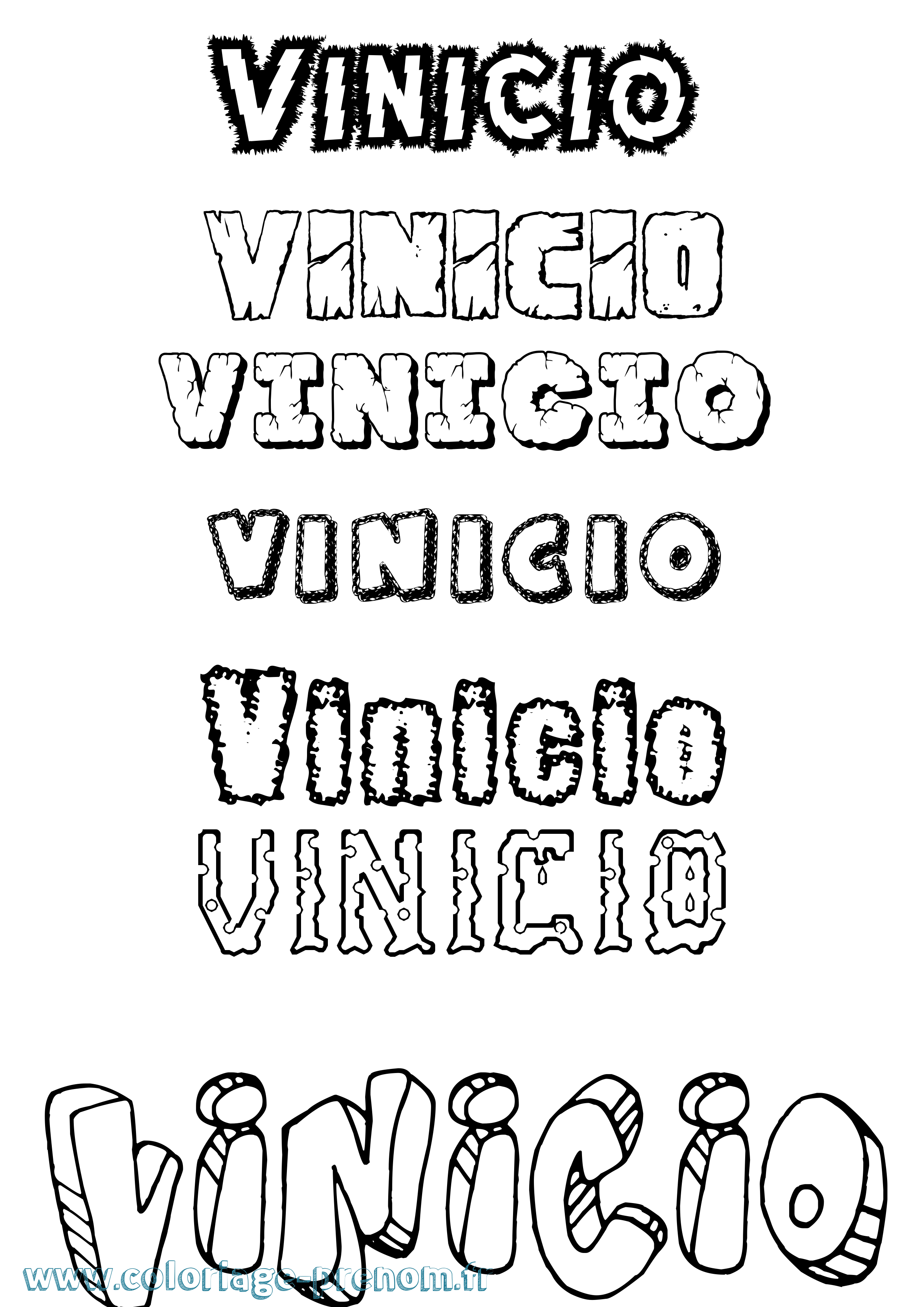 Coloriage Vinicio Destructuré Coloriage prénom Vinicio Destructuré