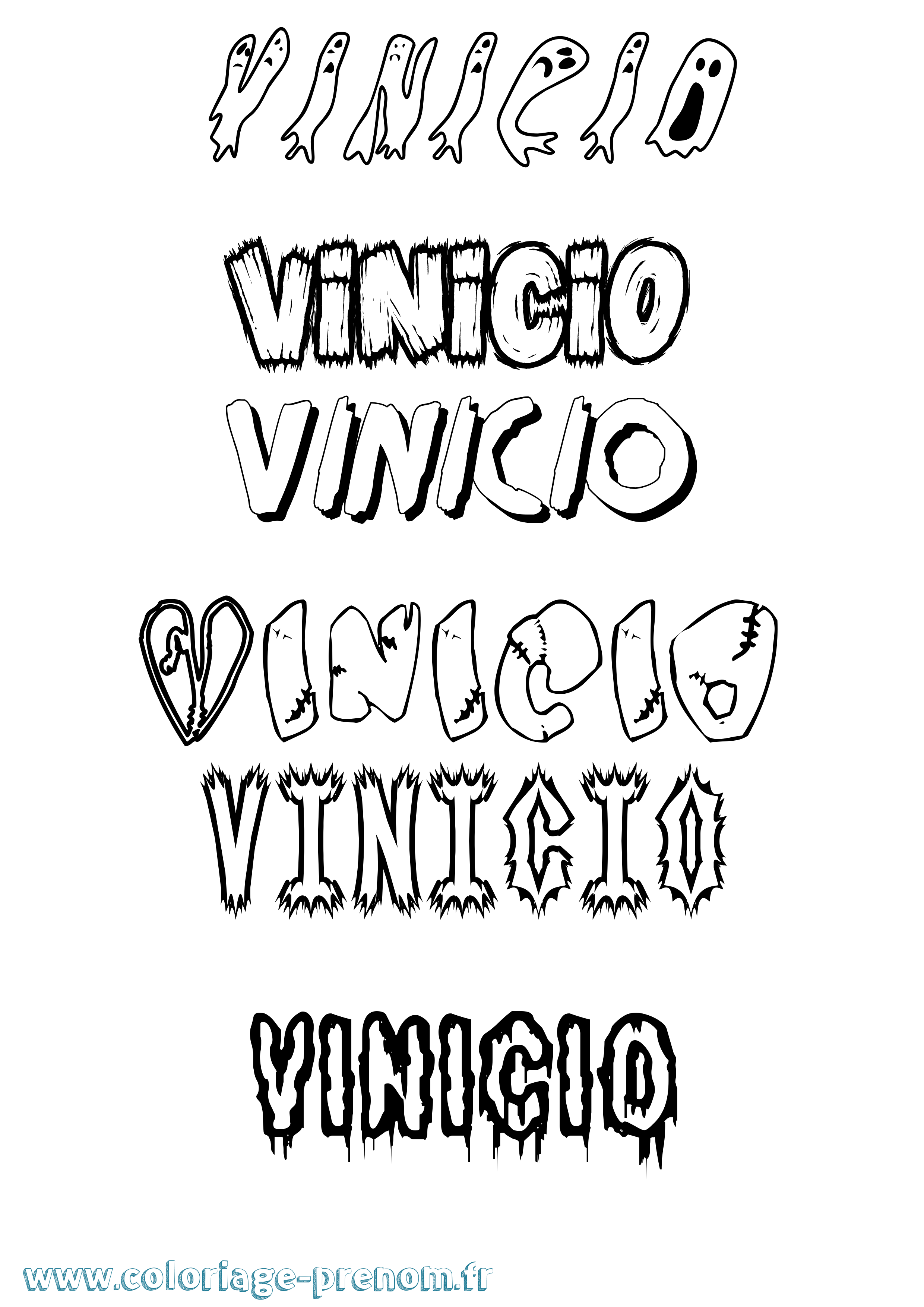 Coloriage Vinicio Frisson Coloriage prénom Vinicio Frisson