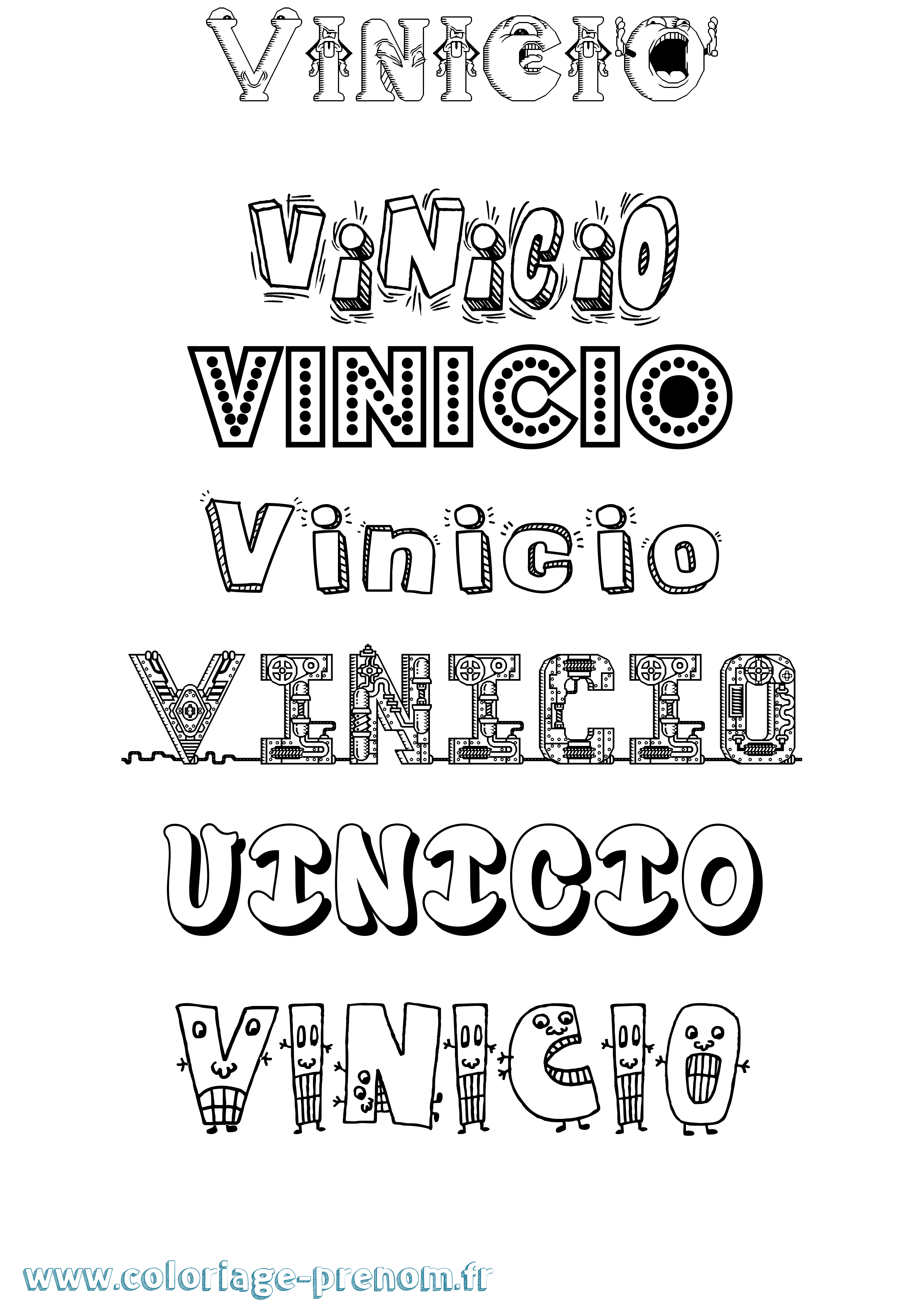Coloriage Vinicio Fun Coloriage prénom Vinicio Fun