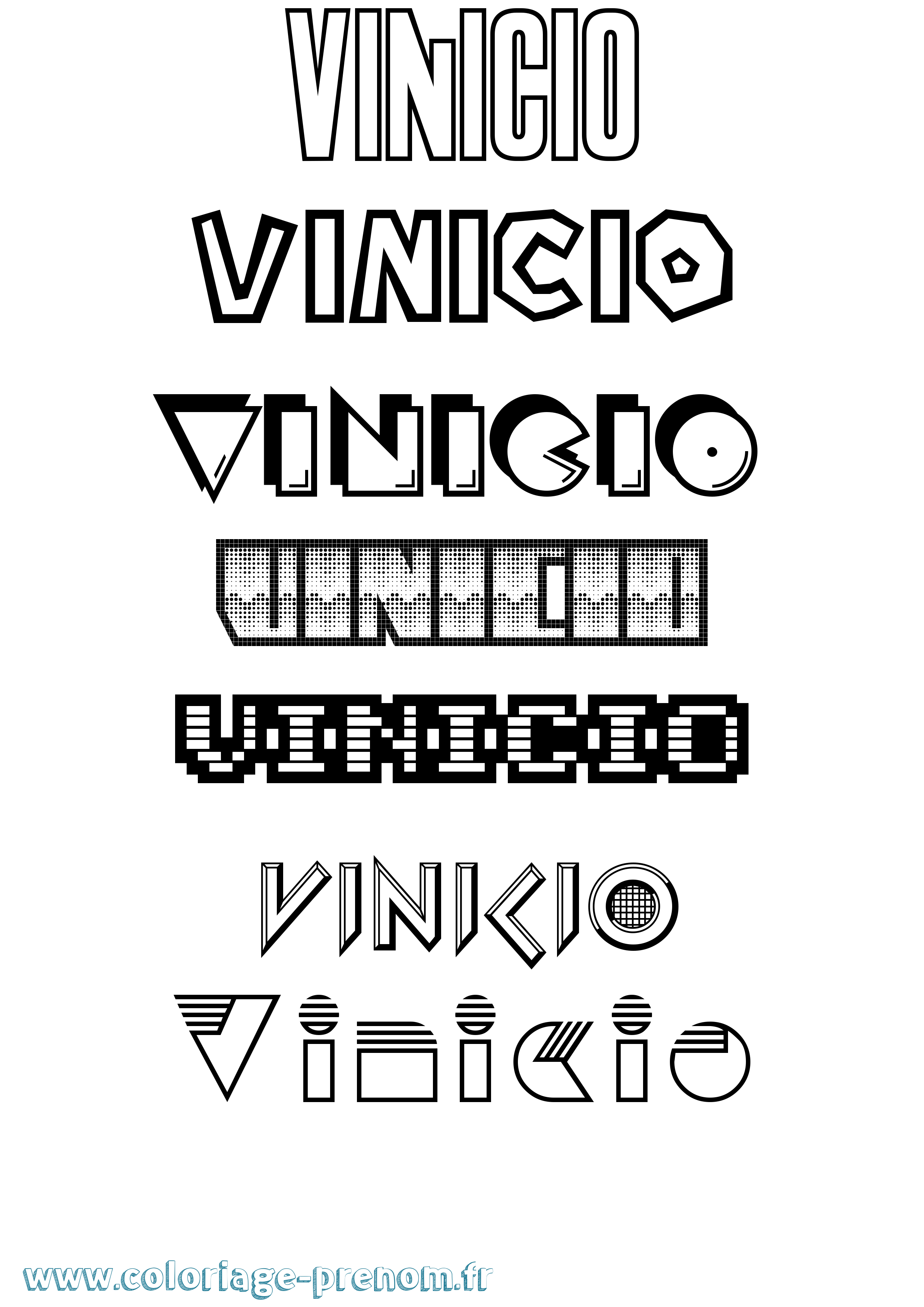 Coloriage Vinicio Jeux Vidéos Coloriage prénom Vinicio Jeux Vidéos