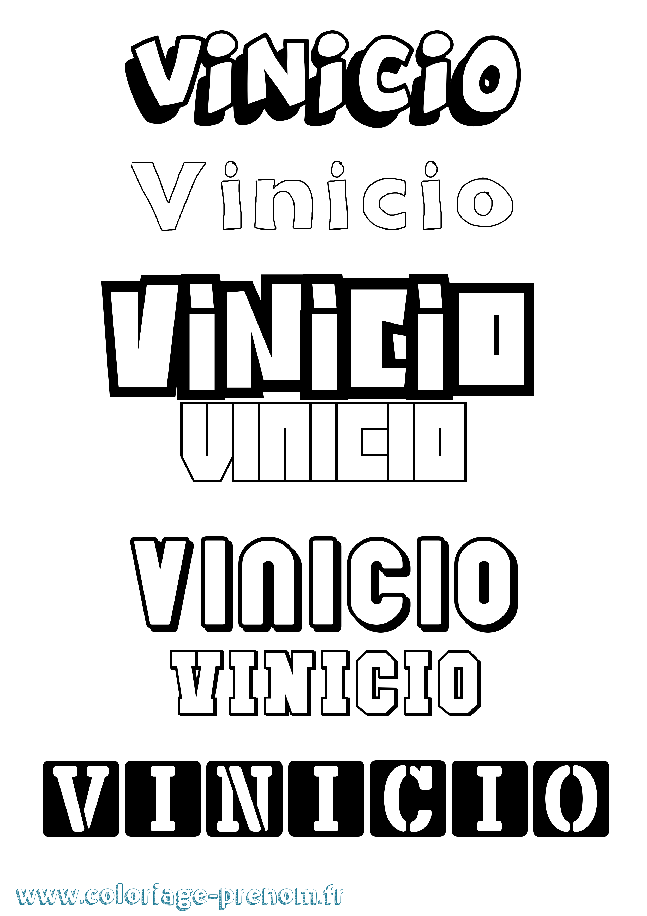 Coloriage Vinicio Simple Coloriage prénom Vinicio Simple