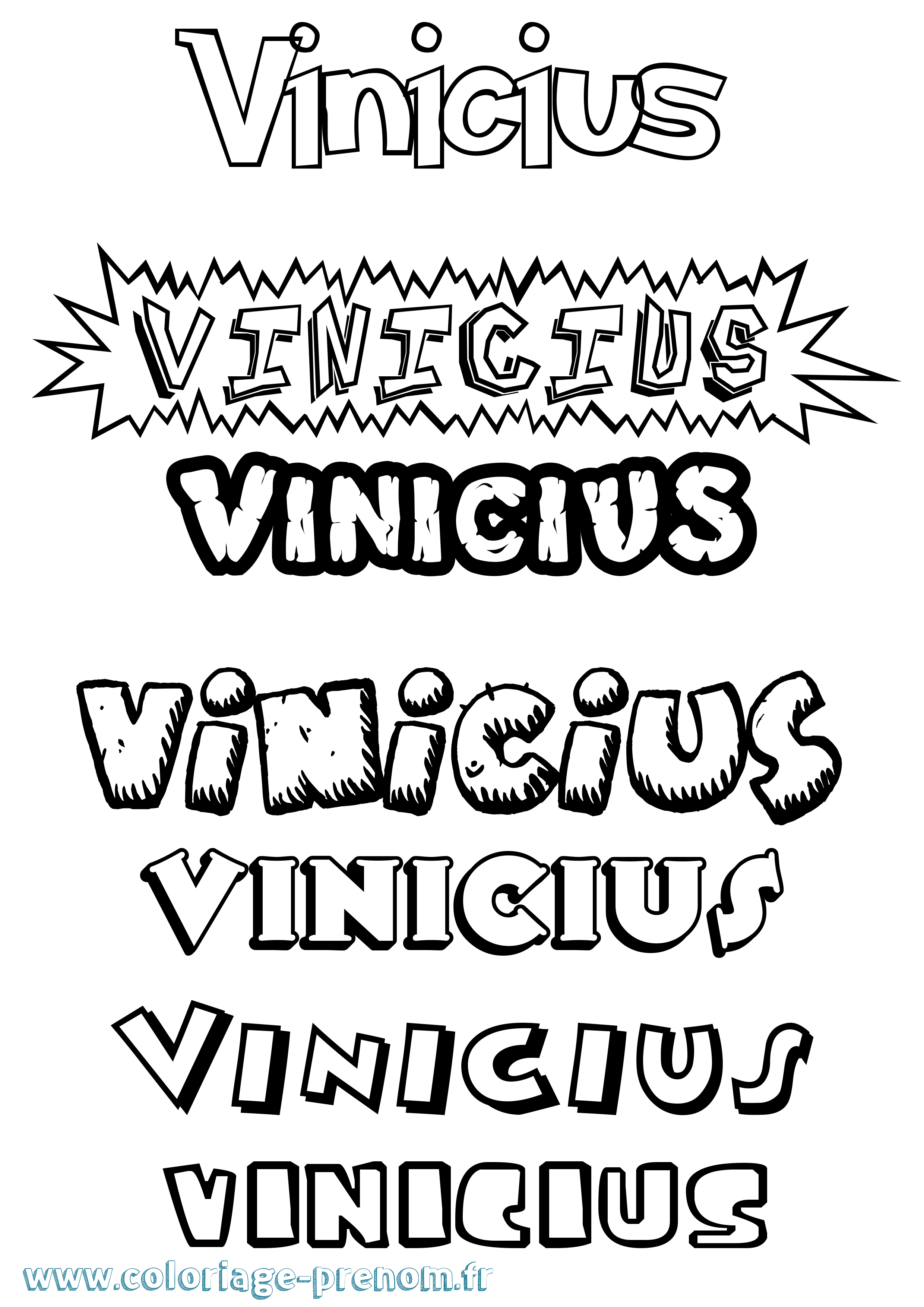 Coloriage Vinicius Dessin Animé Coloriage prénom Vinicius Dessin Animé