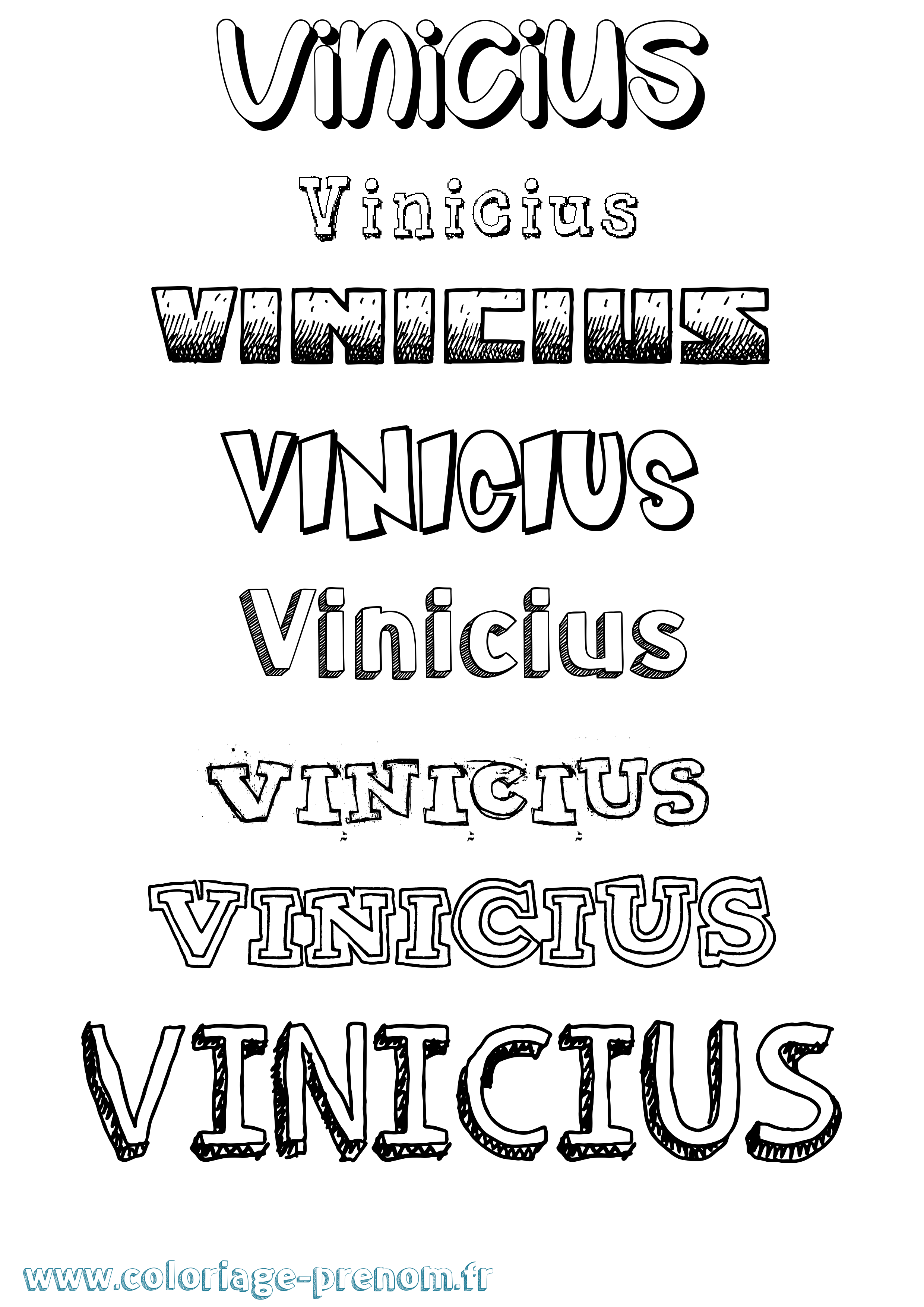 Coloriage Vinicius Dessiné Coloriage prénom Vinicius Dessiné