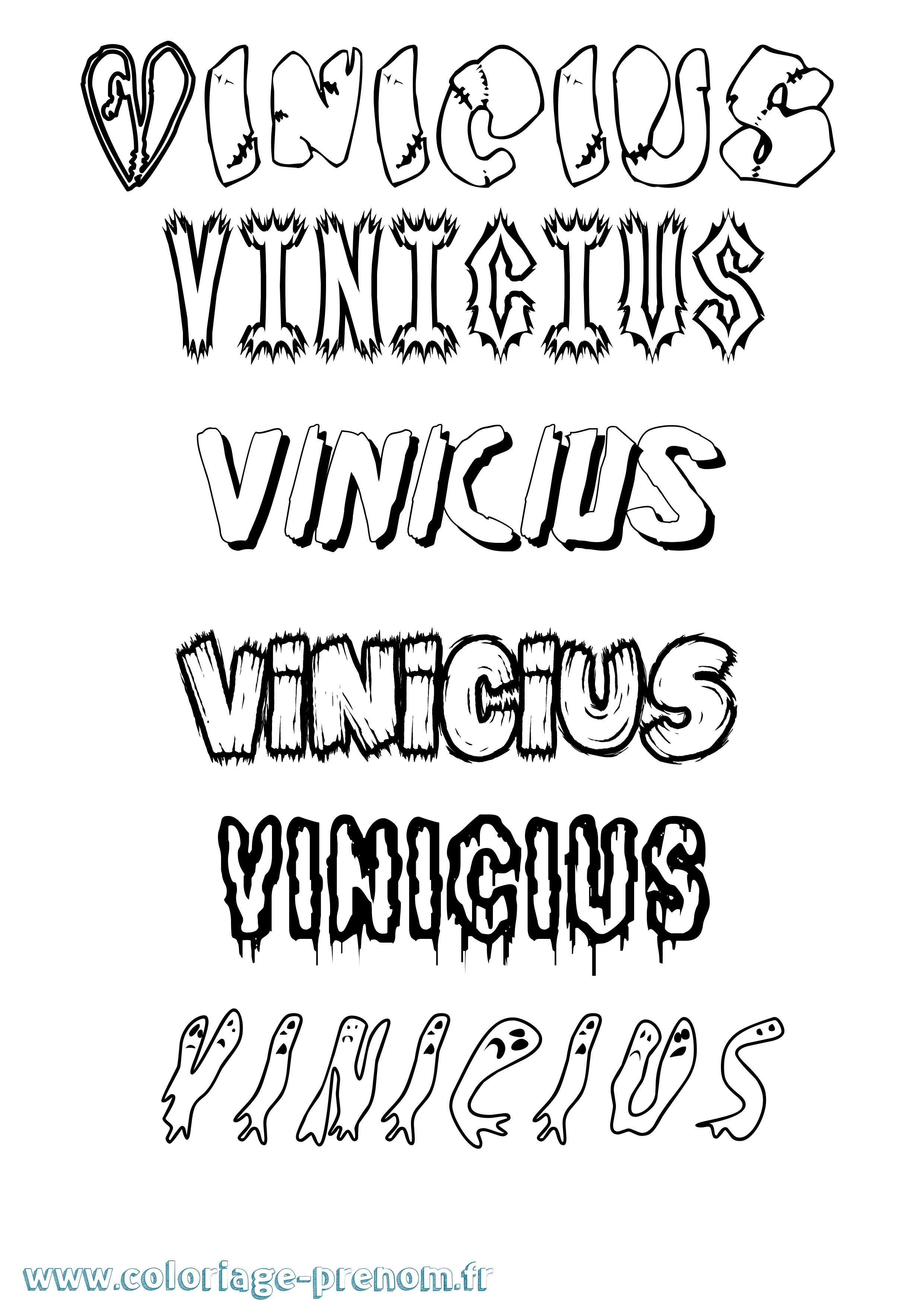Coloriage Vinicius Frisson Coloriage prénom Vinicius Frisson