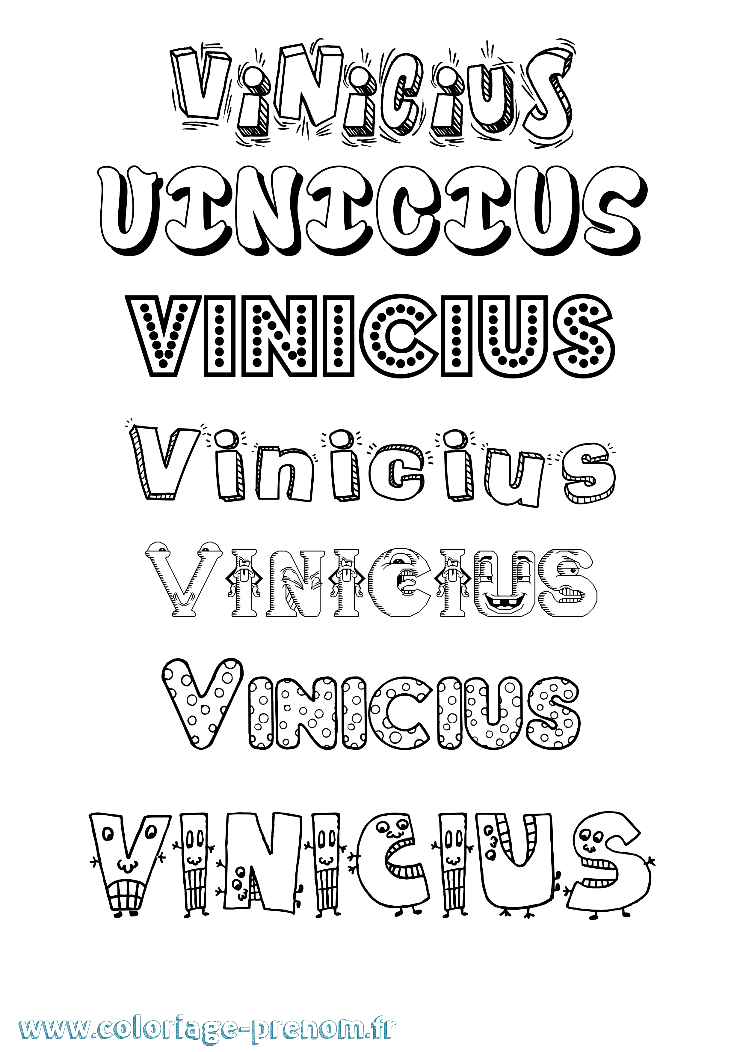 Coloriage Vinicius Fun Coloriage prénom Vinicius Fun