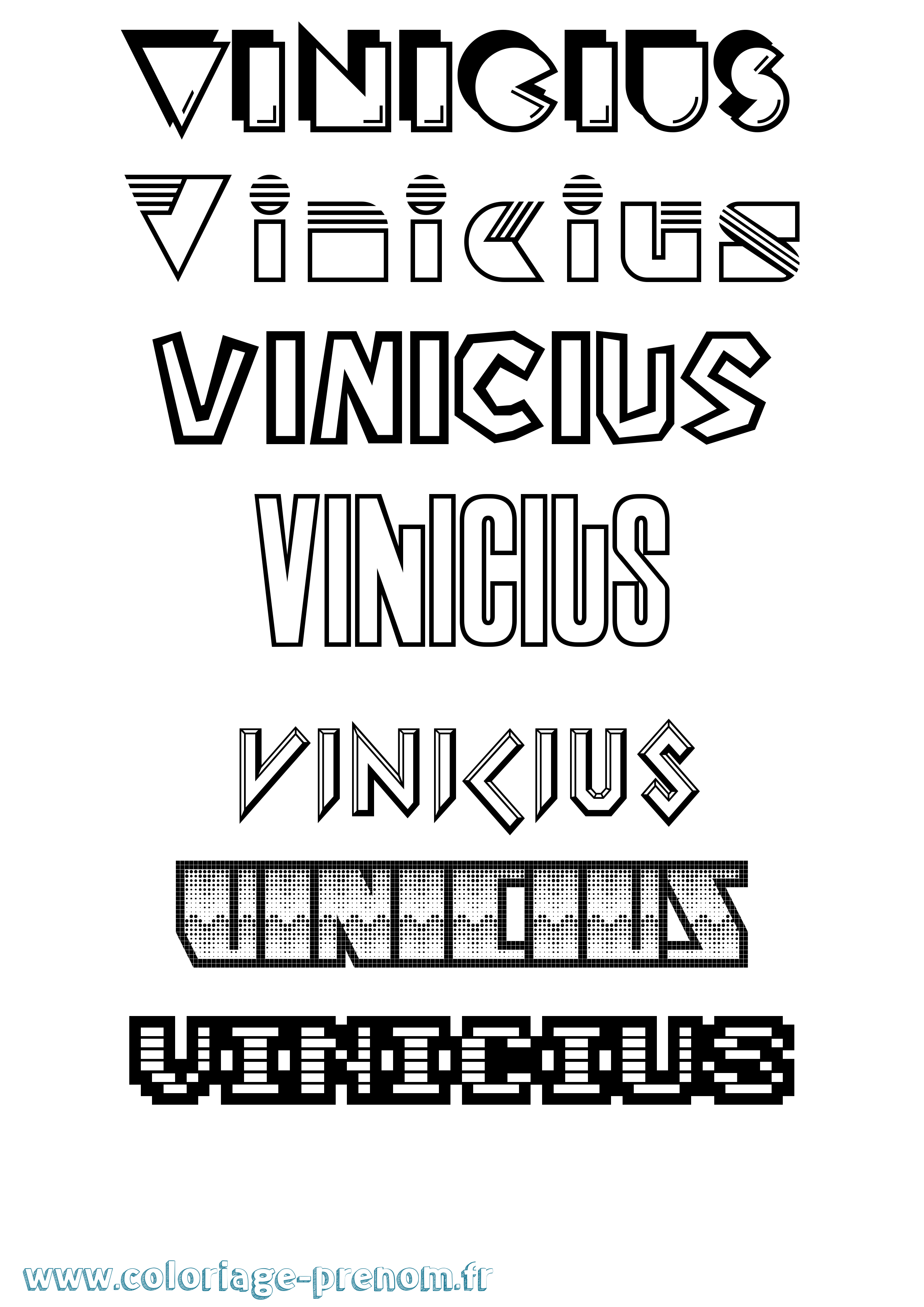 Coloriage Vinicius Jeux Vidéos Coloriage prénom Vinicius Jeux Vidéos