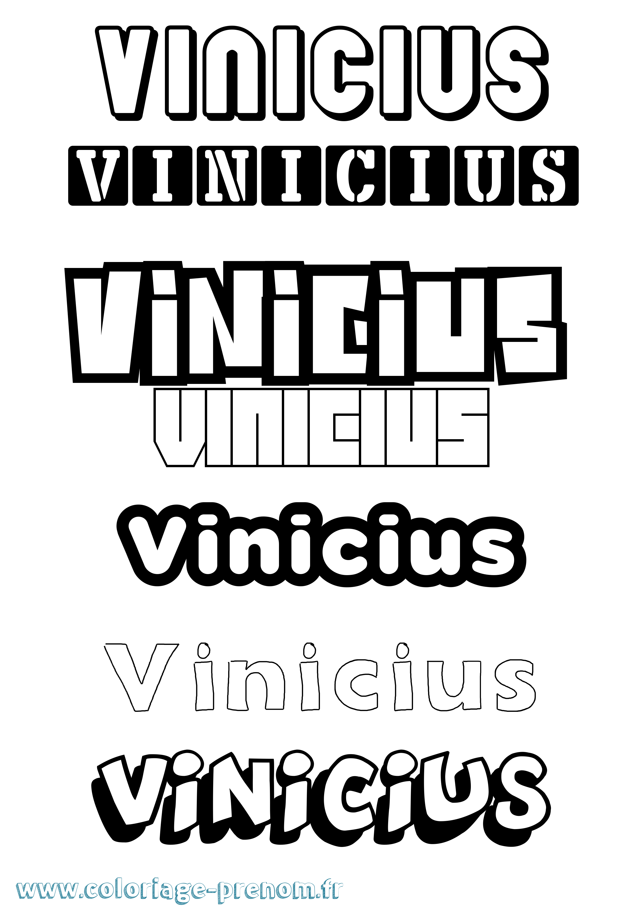 Coloriage Vinicius Simple Coloriage prénom Vinicius Simple