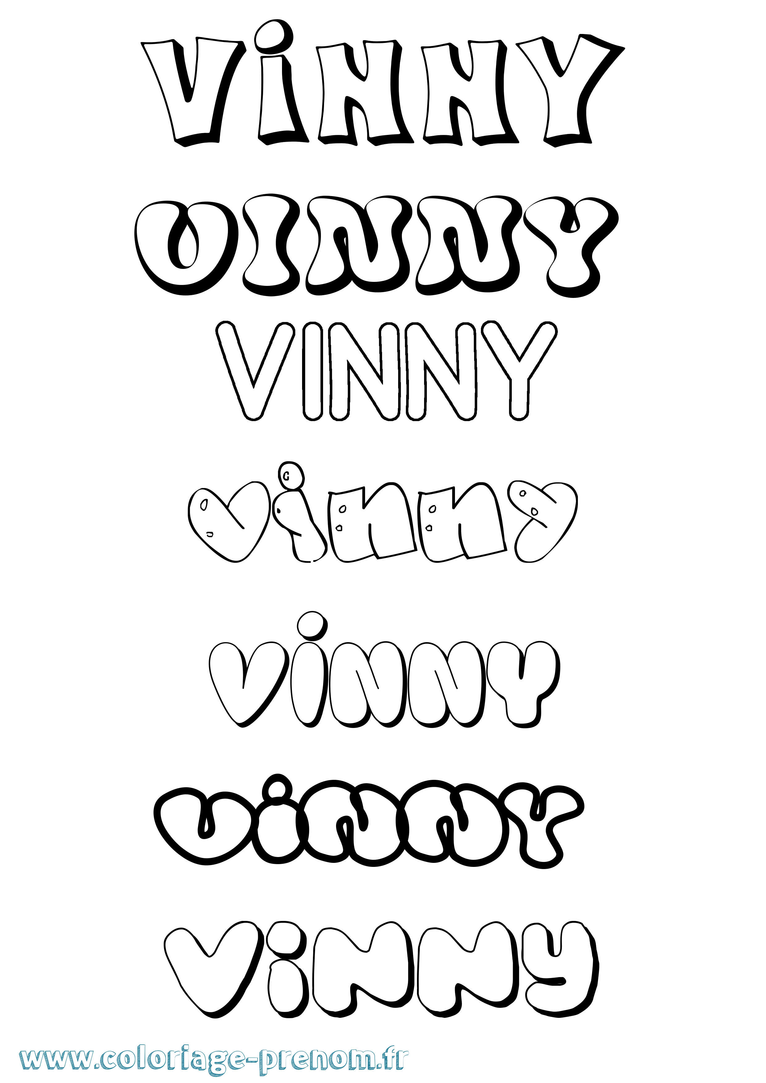 Coloriage Vinny Bubble Coloriage prénom Vinny Bubble