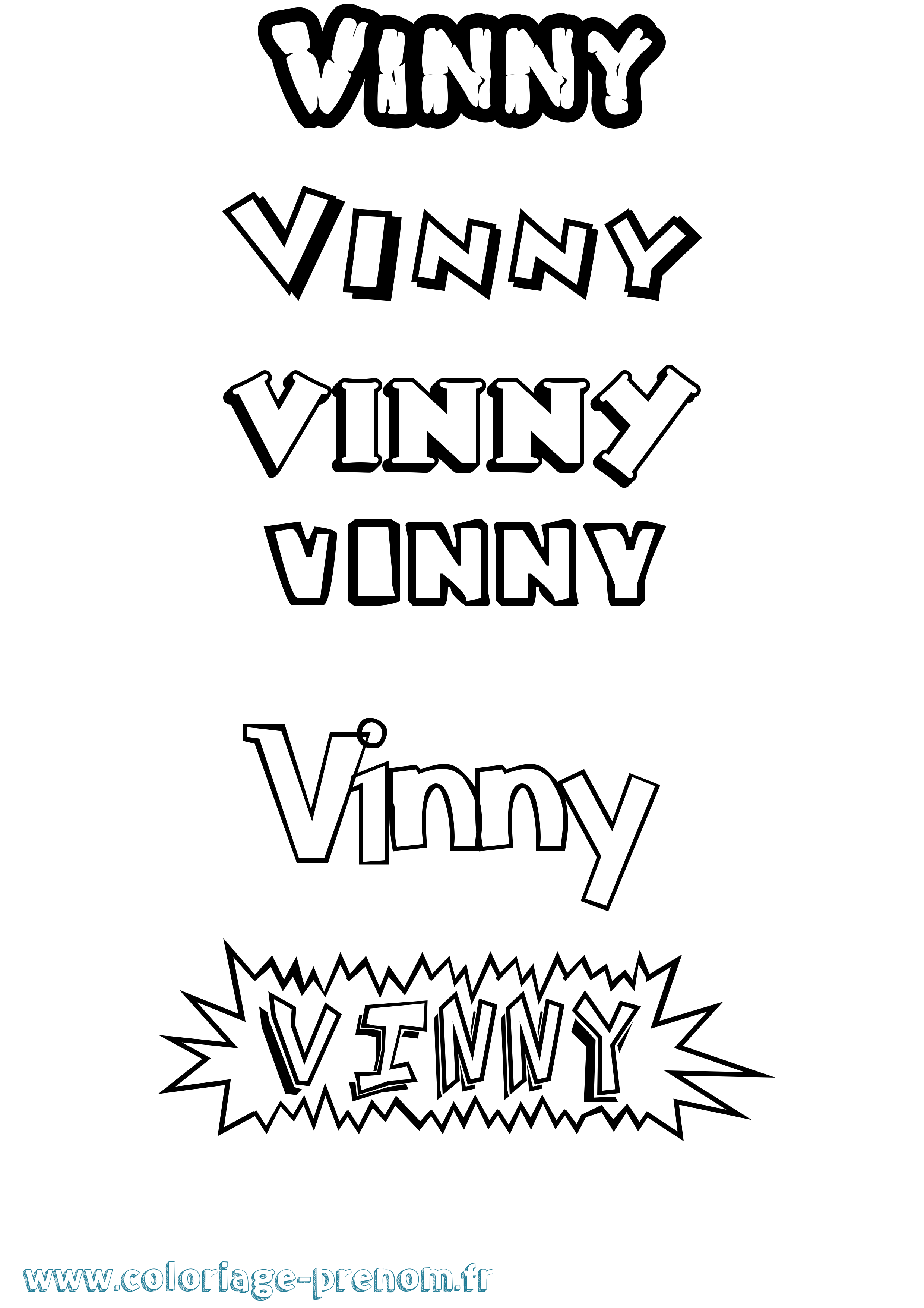 Coloriage Vinny Dessin Animé Coloriage prénom Vinny Dessin Animé