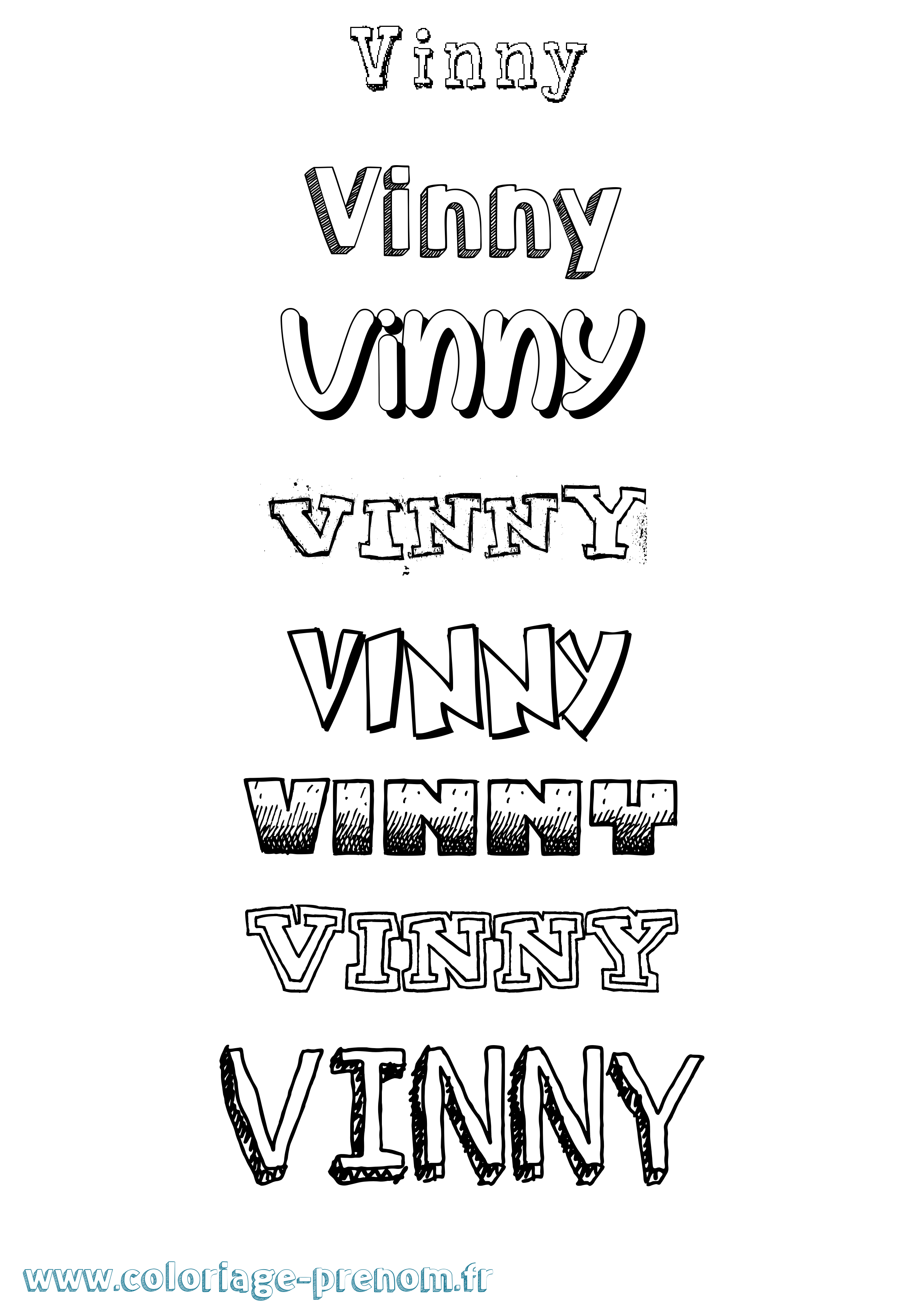 Coloriage Vinny Dessiné Coloriage prénom Vinny Dessiné