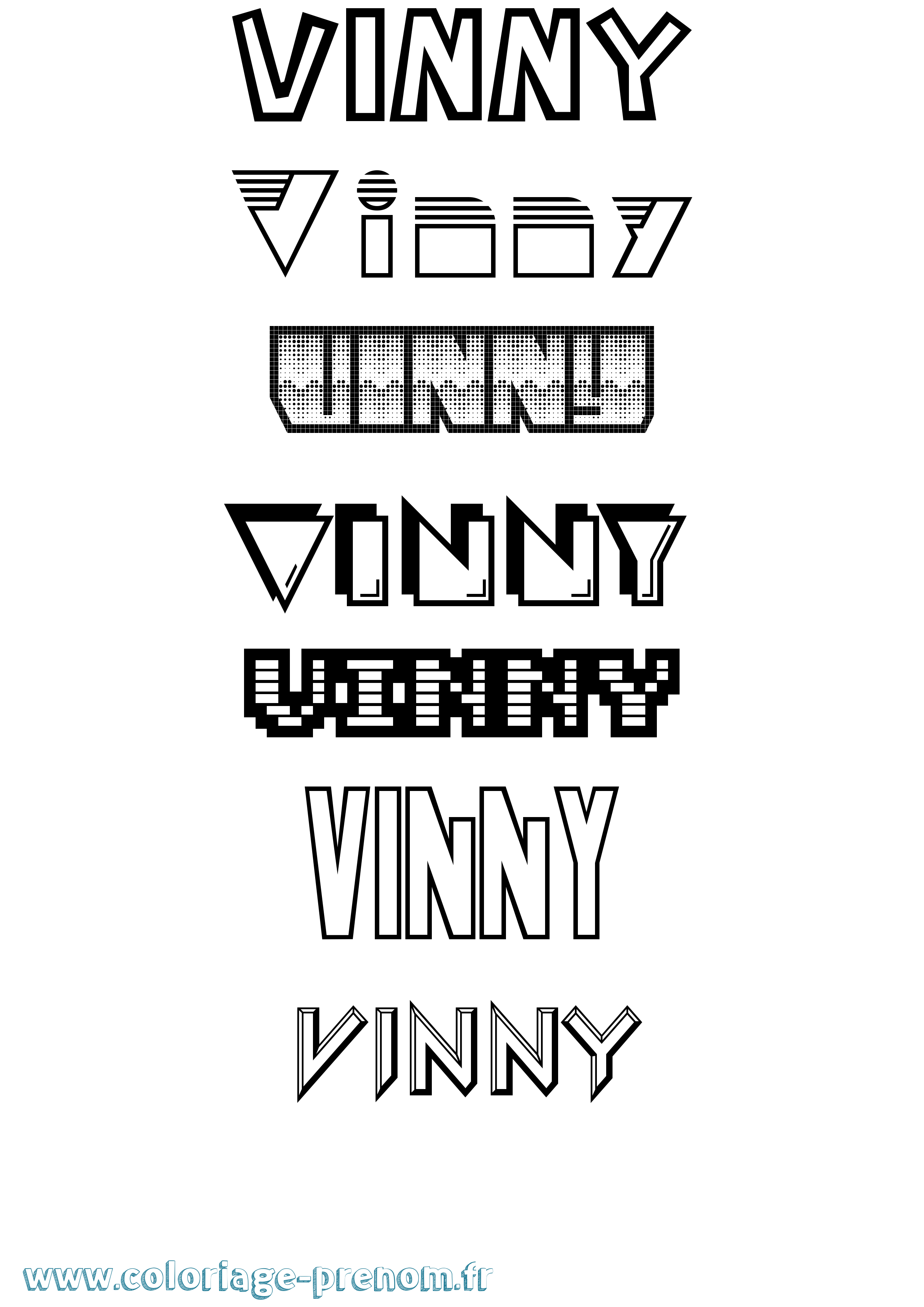 Coloriage Vinny Jeux Vidéos Coloriage prénom Vinny Jeux Vidéos