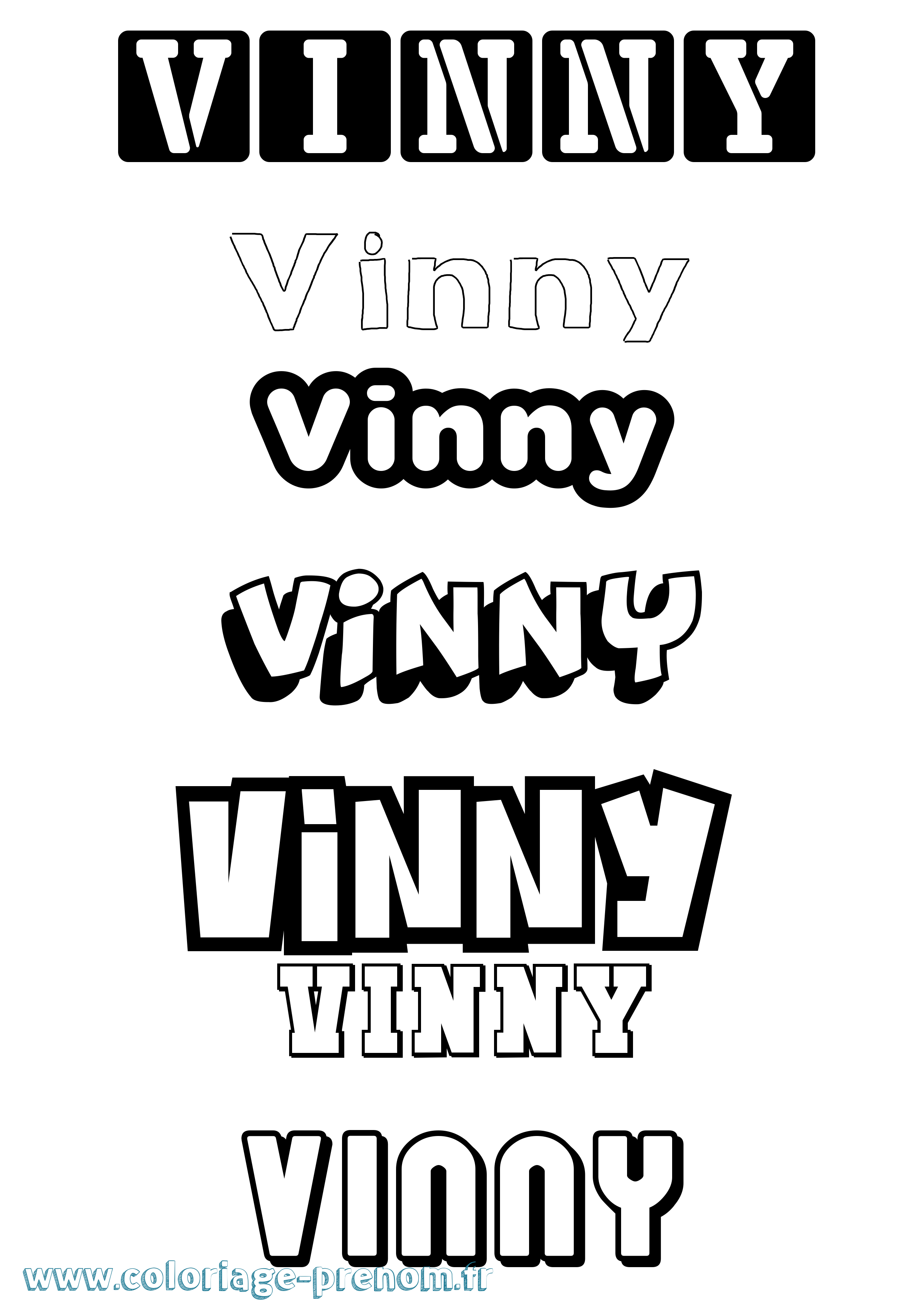 Coloriage Vinny Simple Coloriage prénom Vinny Simple