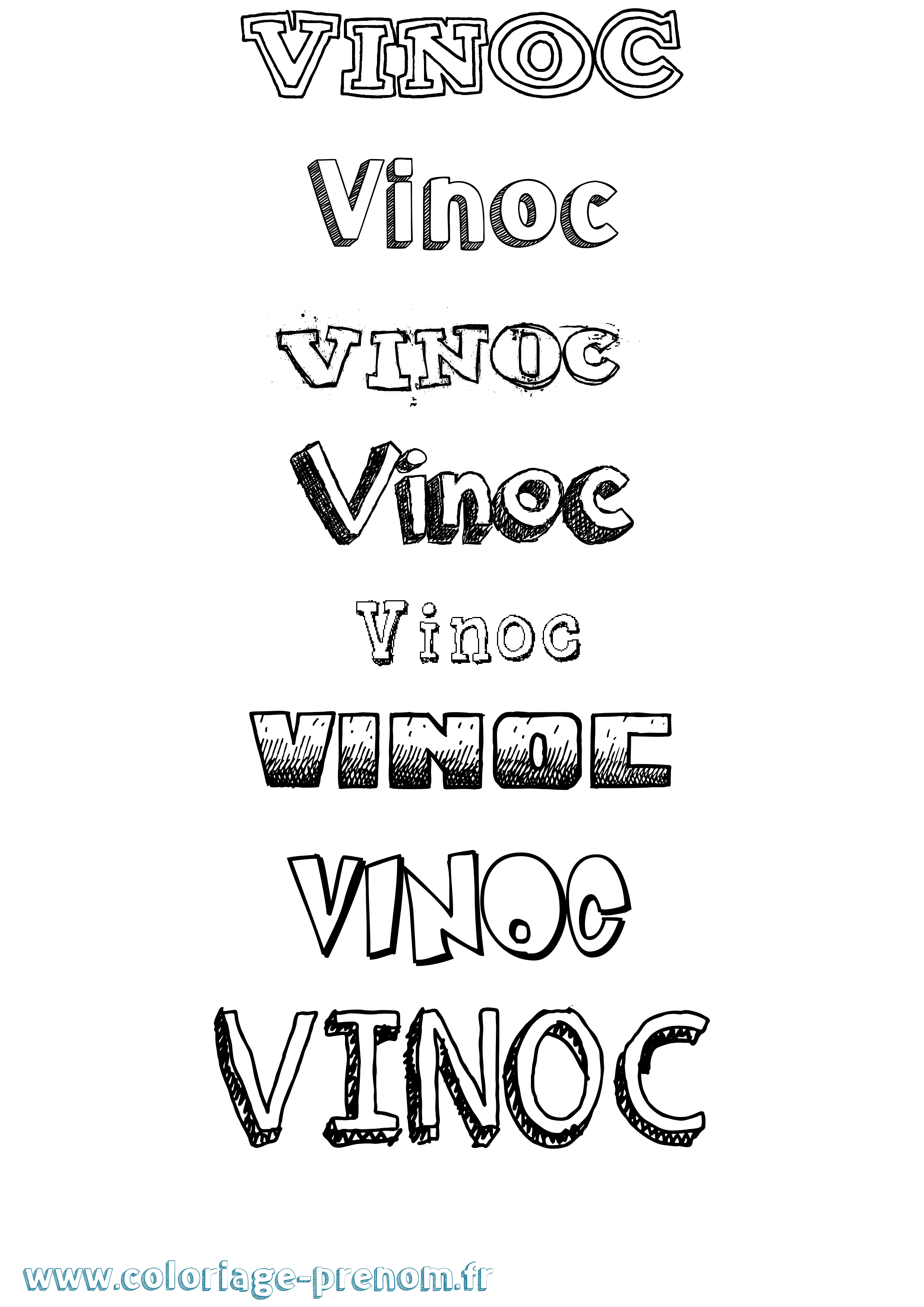 Coloriage Vinoc Dessiné Coloriage prénom Vinoc Dessiné