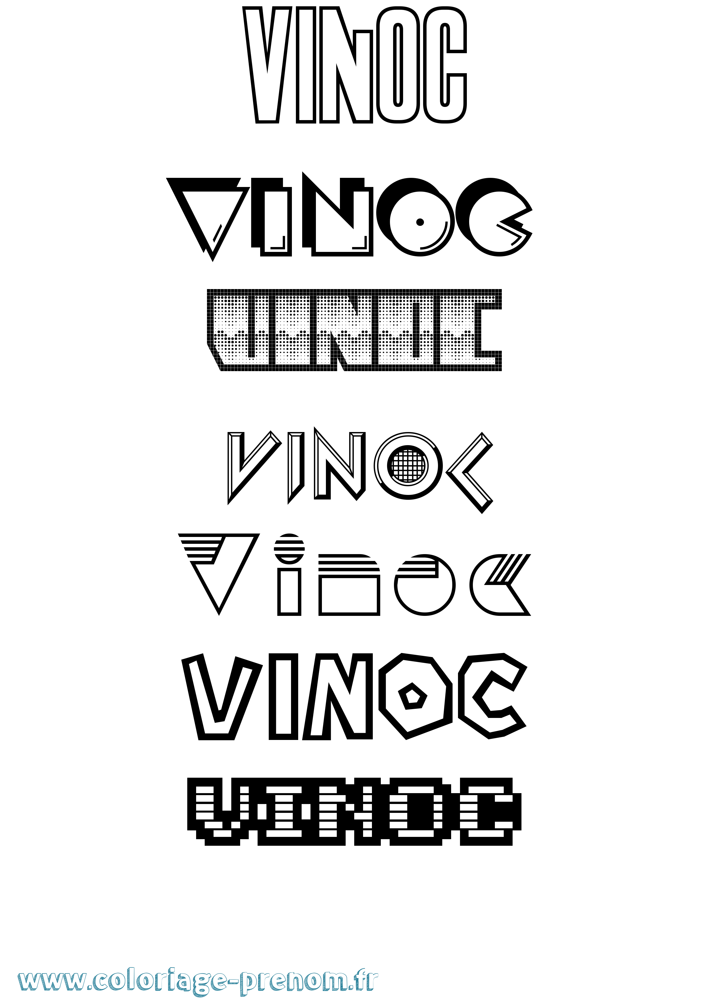 Coloriage Vinoc Jeux Vidéos Coloriage prénom Vinoc Jeux Vidéos