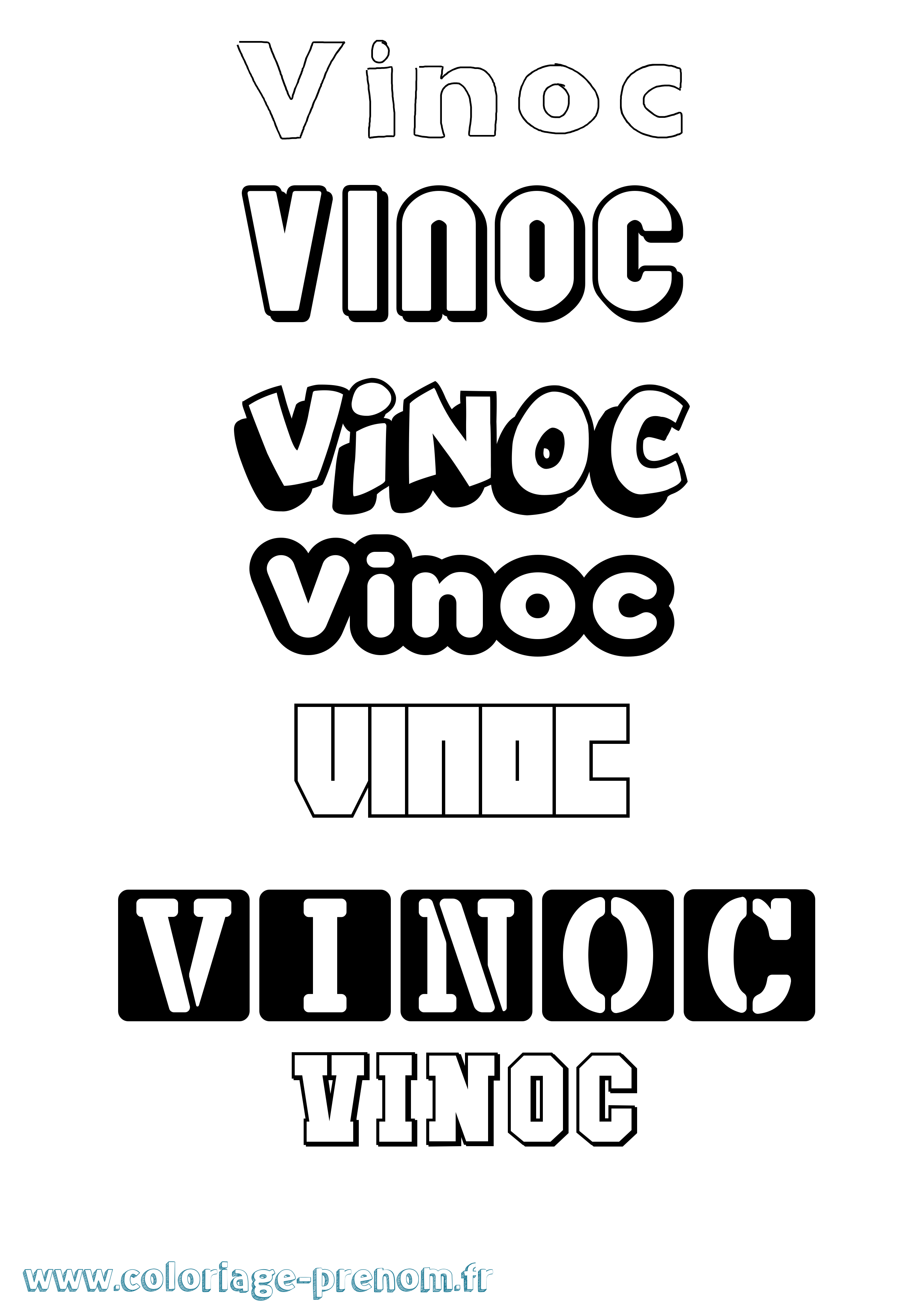 Coloriage Vinoc Simple Coloriage prénom Vinoc Simple