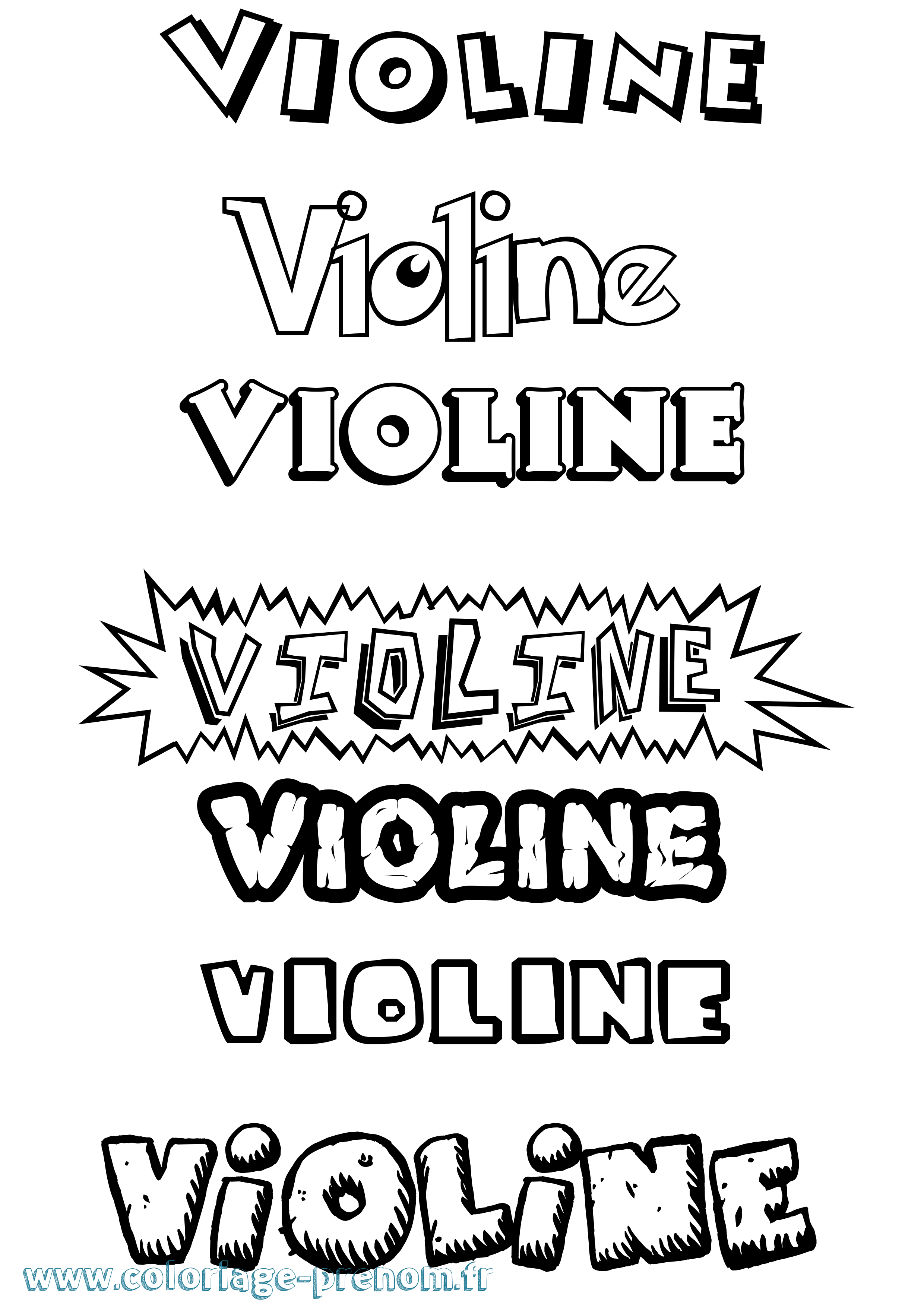 Coloriage Violine Dessin Animé Coloriage prénom Violine Dessin Animé