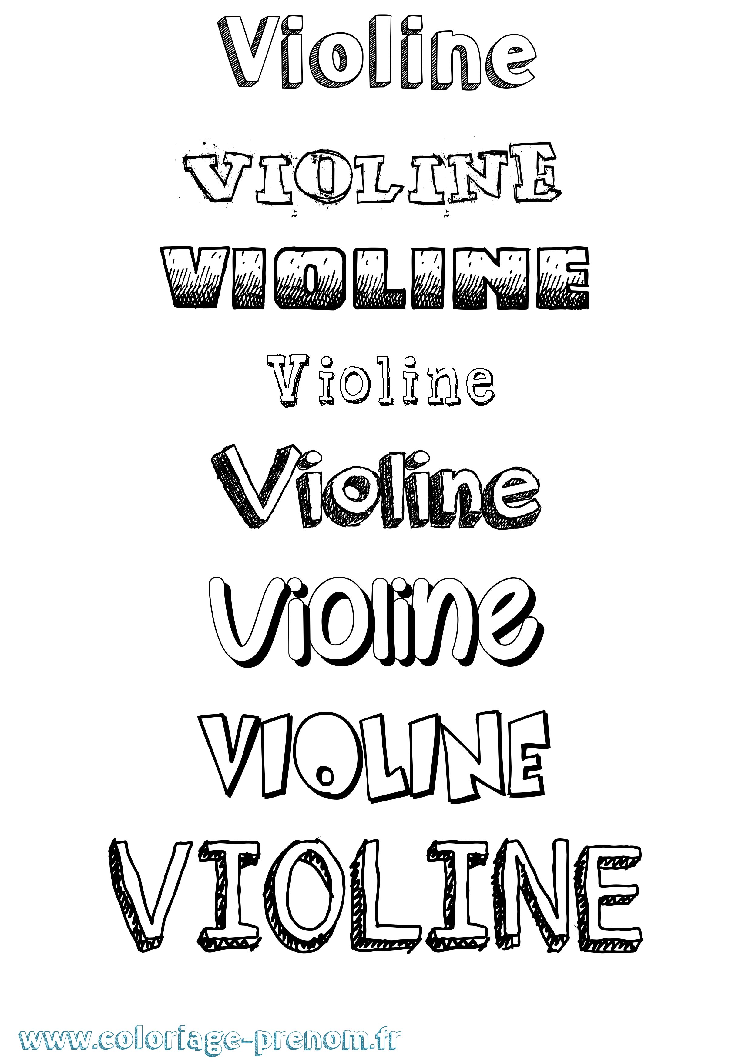 Coloriage Violine Dessiné Coloriage prénom Violine Dessiné