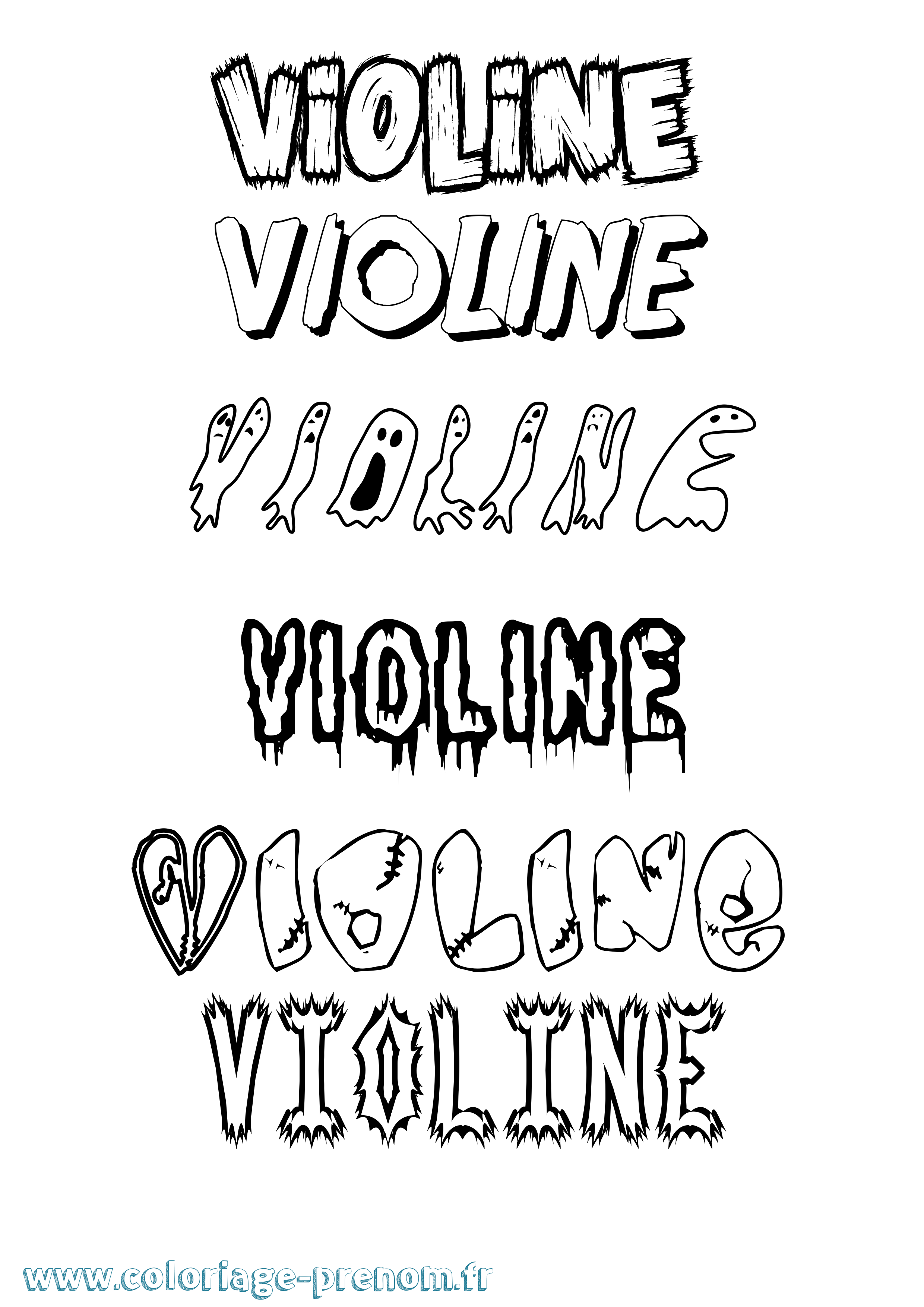 Coloriage Violine Frisson Coloriage prénom Violine Frisson