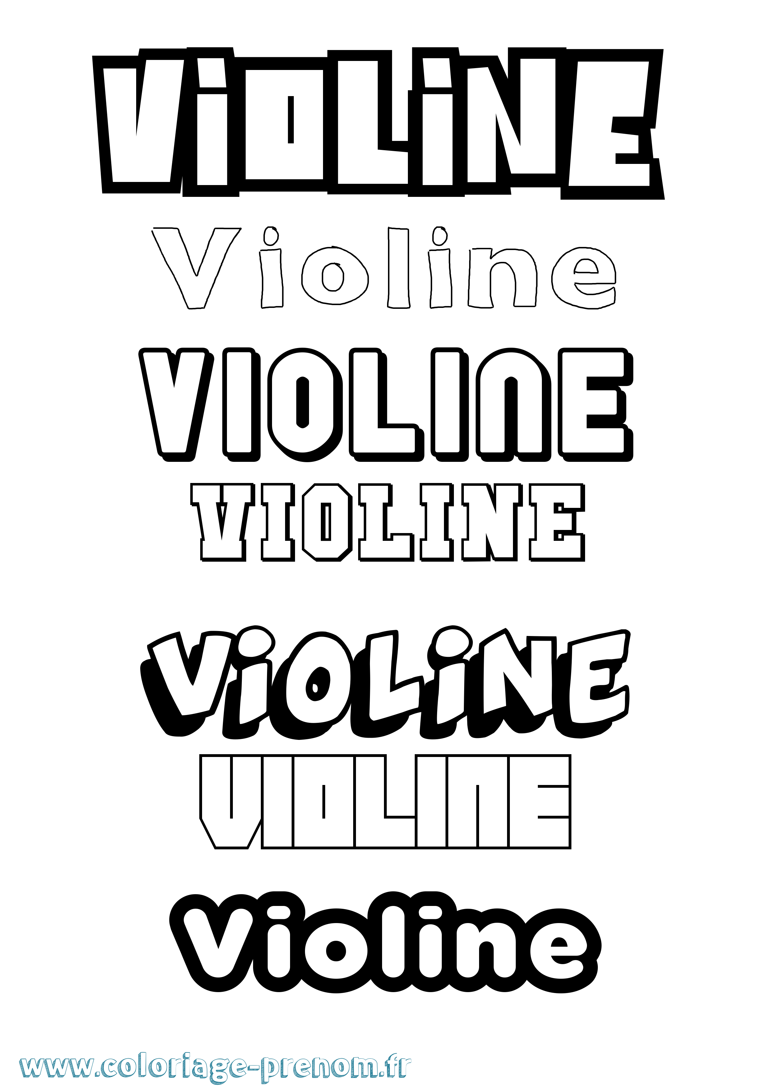 Coloriage Violine Simple Coloriage prénom Violine Simple