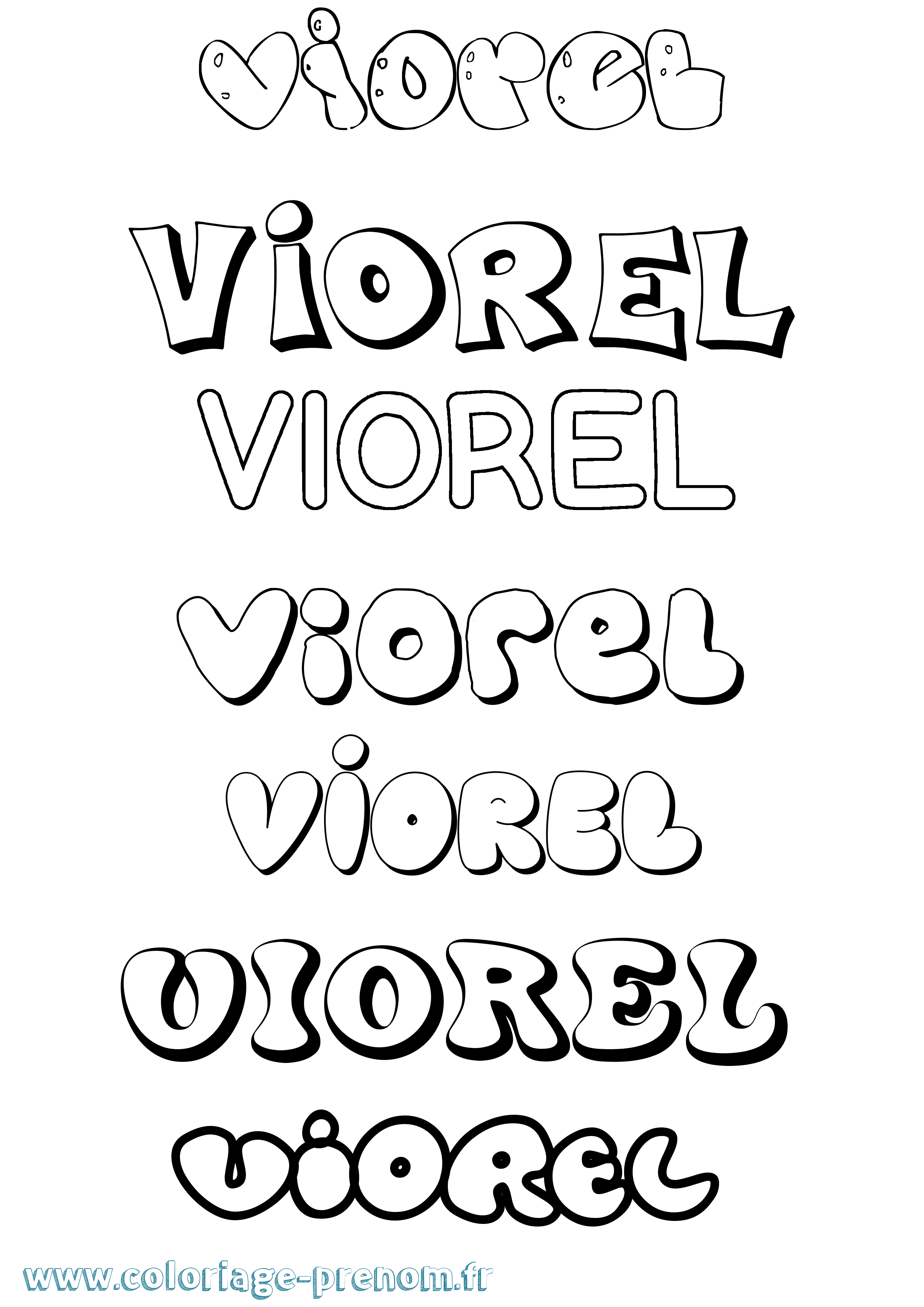 Coloriage Viorel Bubble Coloriage prénom Viorel Bubble