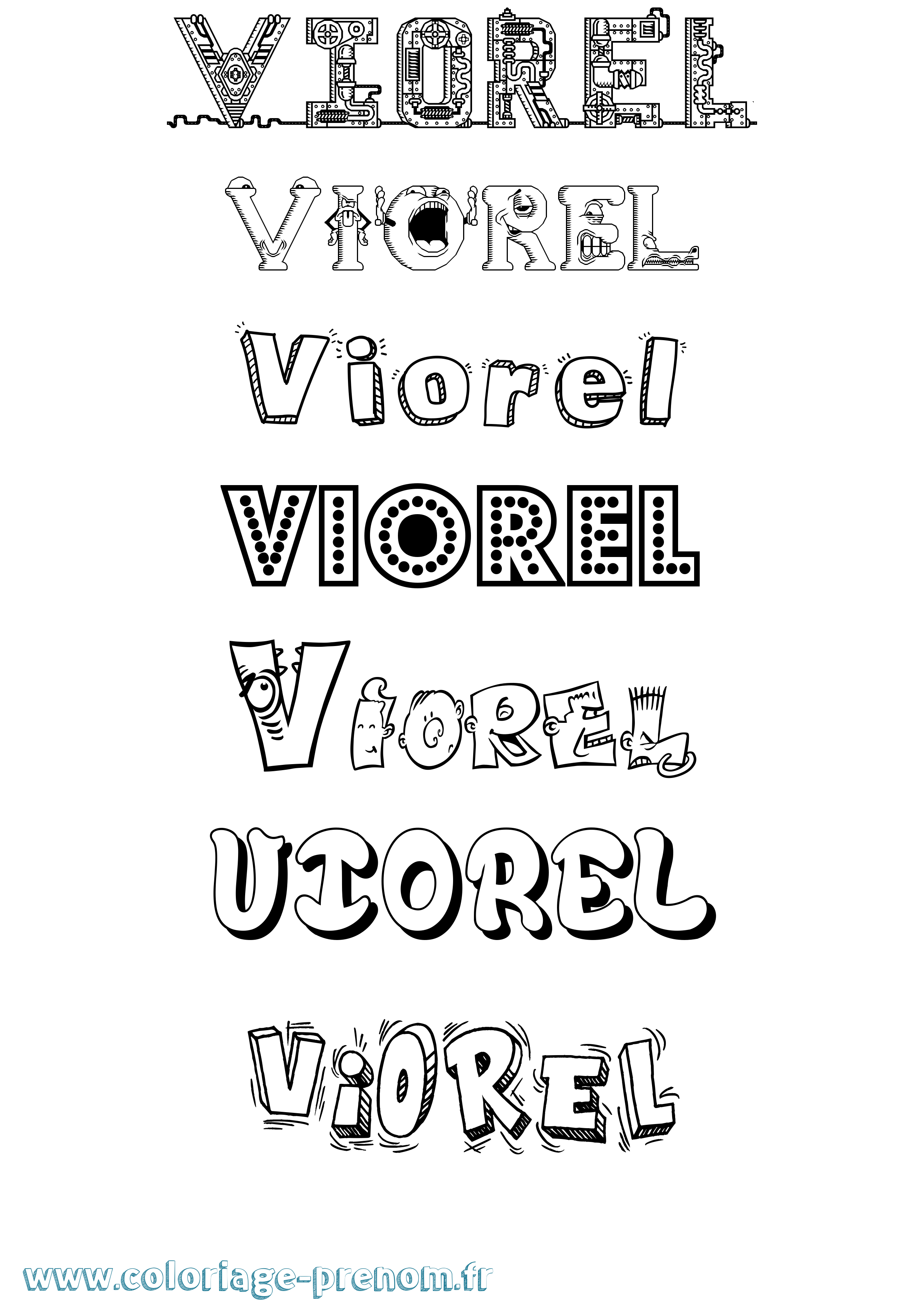 Coloriage Viorel Fun Coloriage prénom Viorel Fun