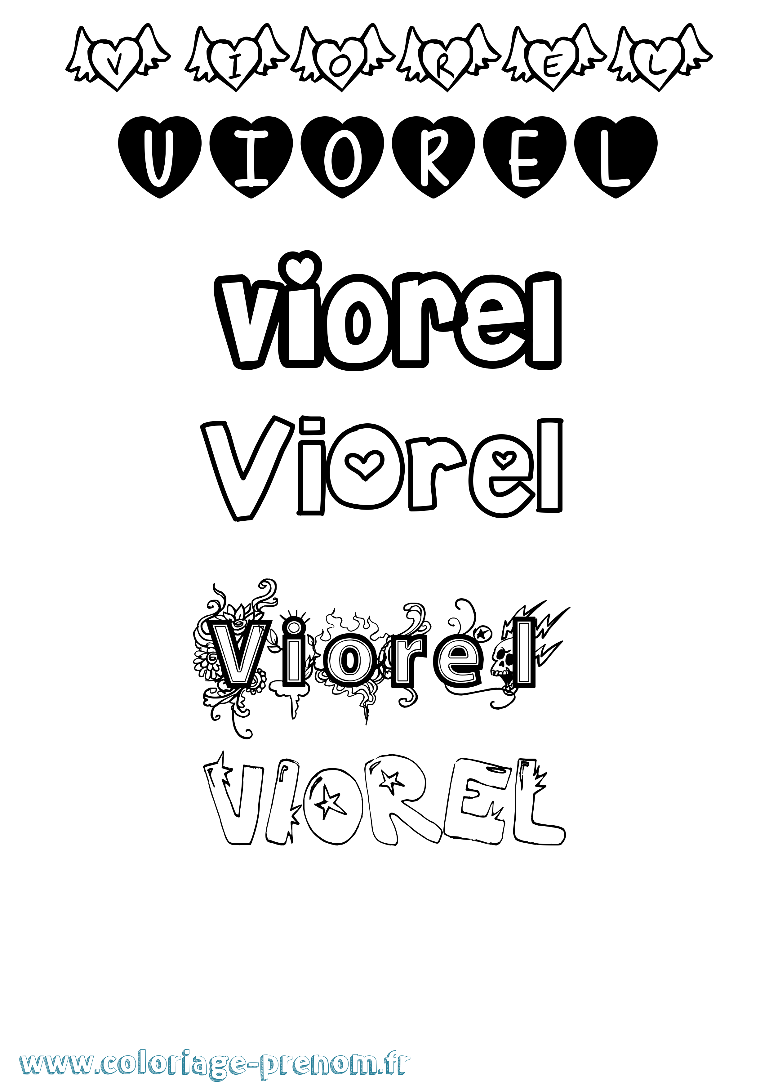Coloriage Viorel Girly Coloriage prénom Viorel Girly
