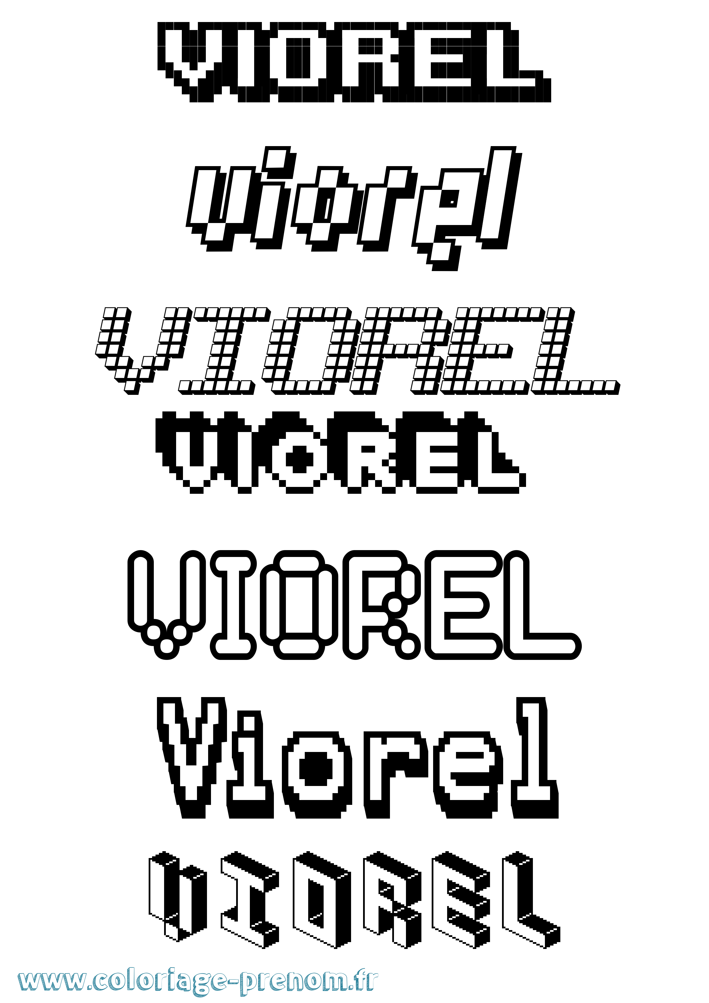 Coloriage Viorel Pixel Coloriage prénom Viorel Pixel