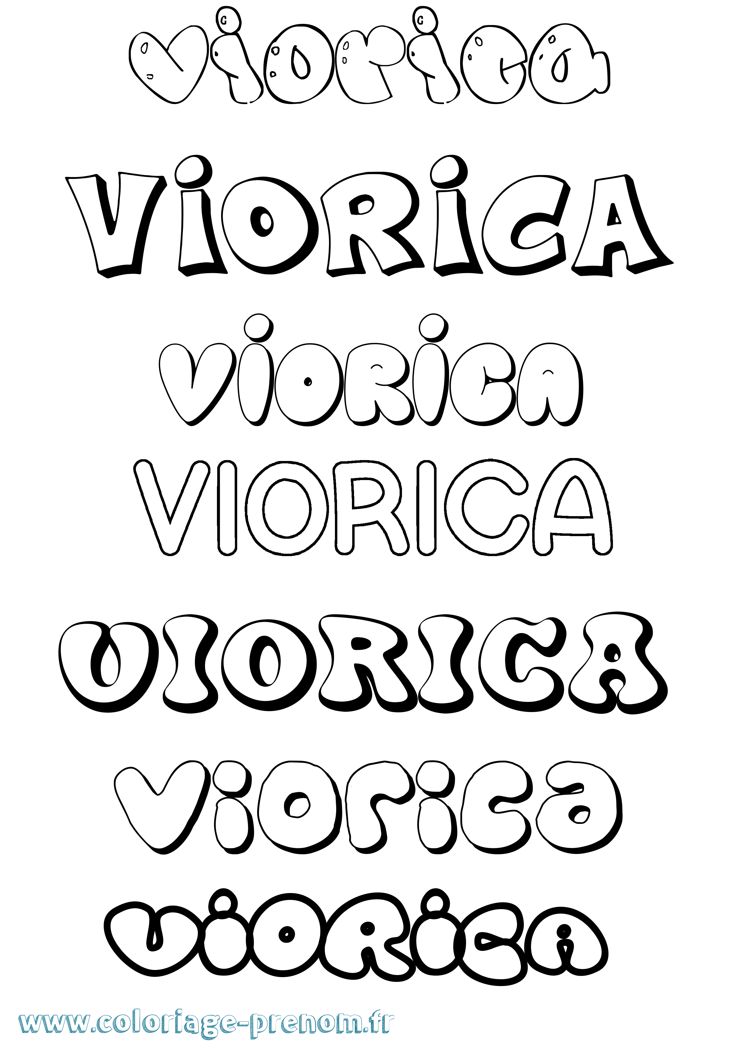 Coloriage Viorica Bubble Coloriage prénom Viorica Bubble