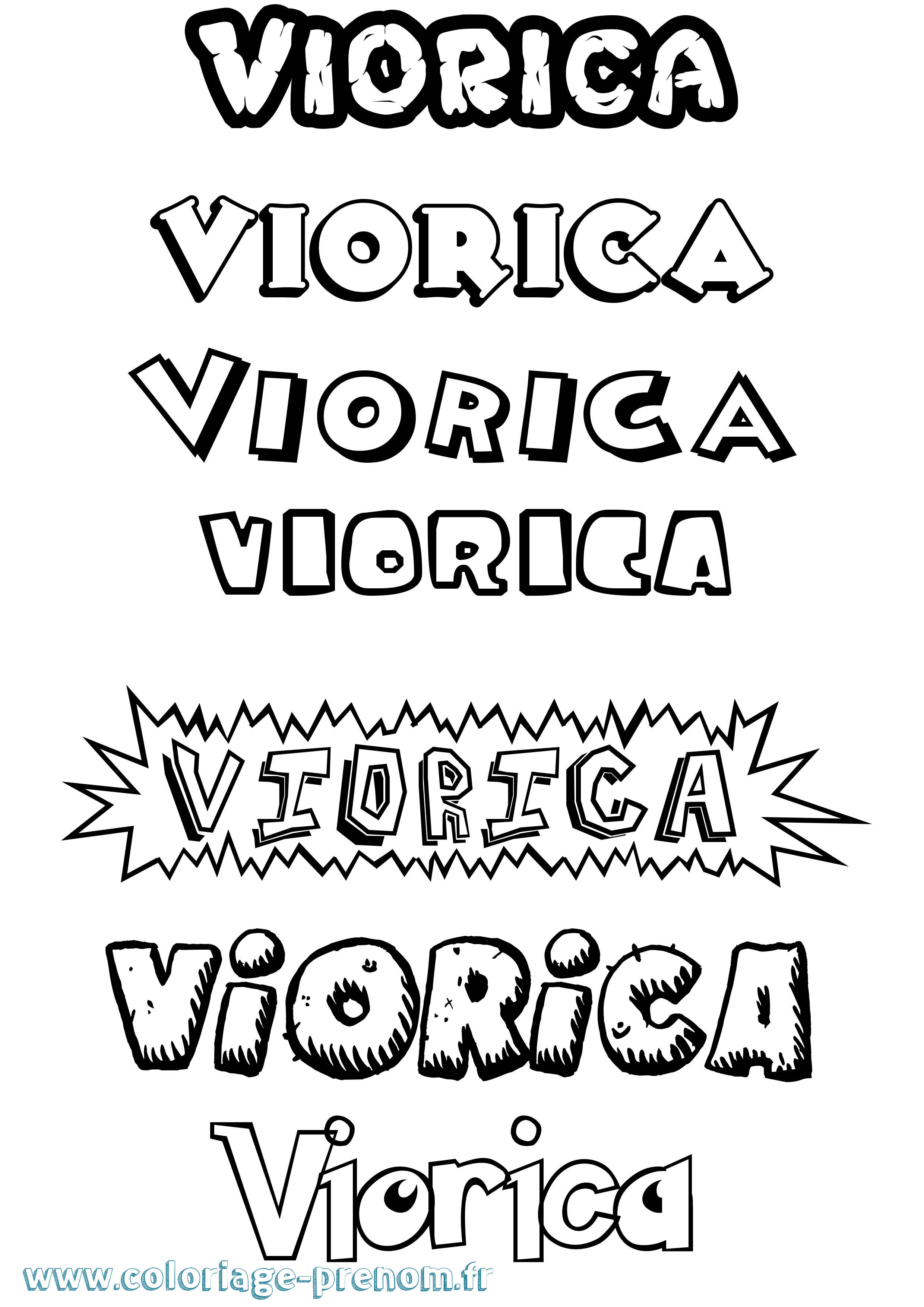 Coloriage Viorica Dessin Animé Coloriage prénom Viorica Dessin Animé