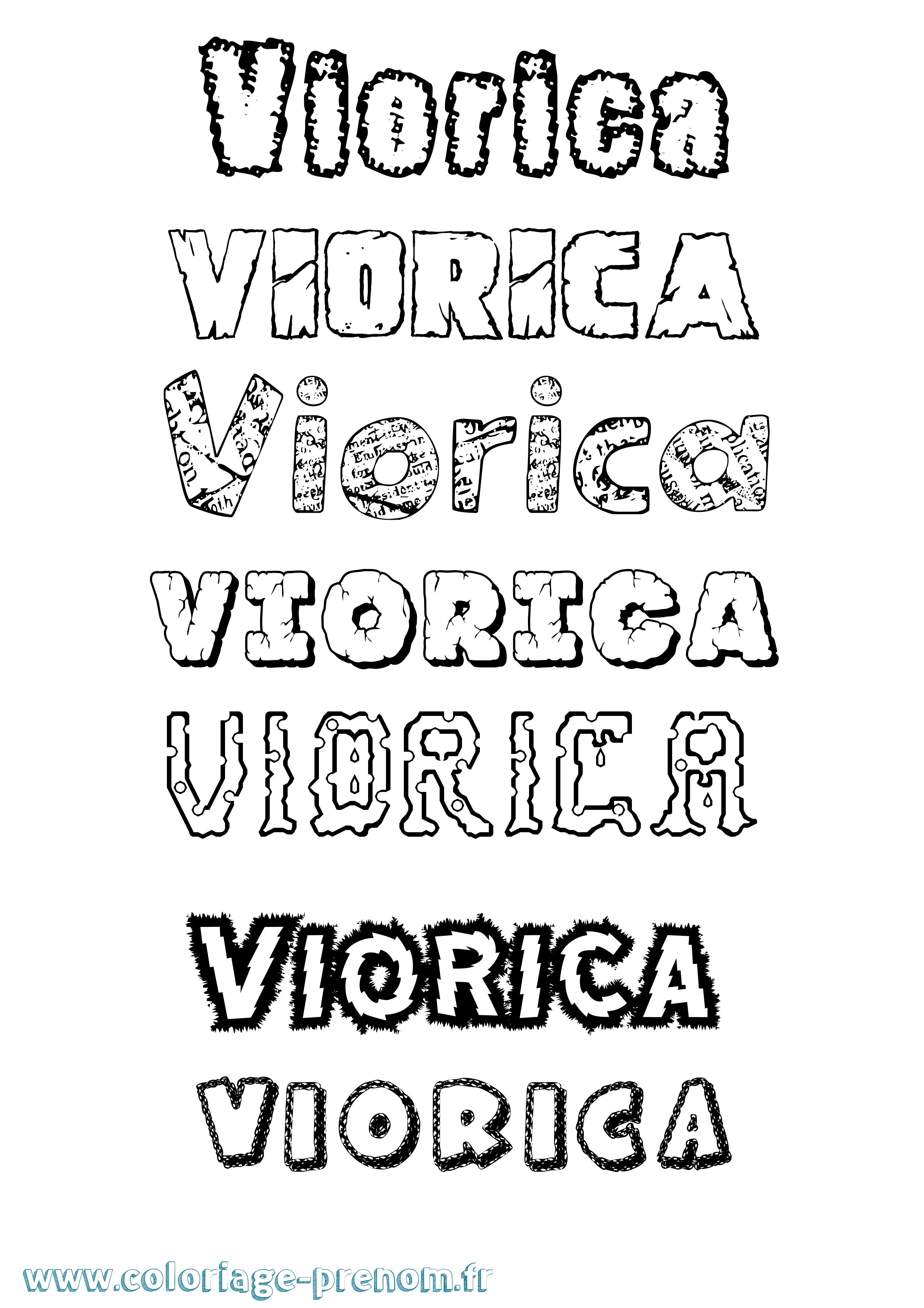 Coloriage Viorica Destructuré Coloriage prénom Viorica Destructuré